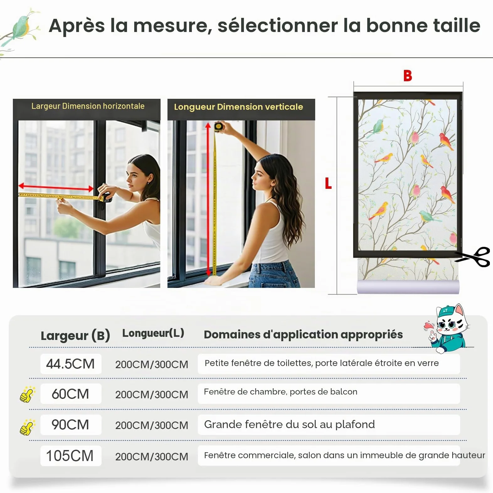 Lifetree Film pour Fenêtre sans AdhéSif - Anti Regard, Vitrail Autocollant Décoratif Opaque, Anti-UV, pour Fenêtres et Portes 90 x 600 cm