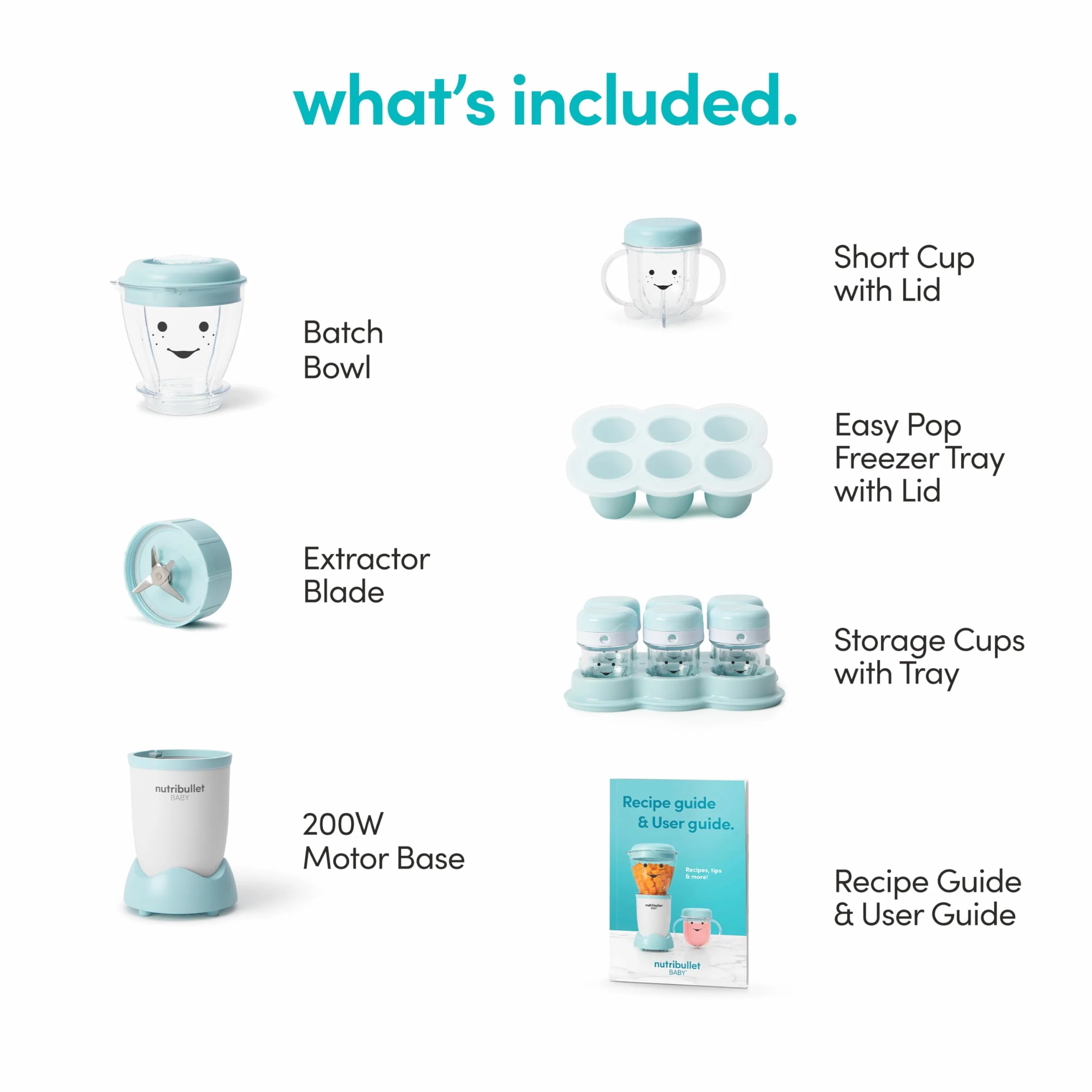 NutriBullet NBY-50100 Système complet de préparation des aliments pour bébé, 32 oz, bleu