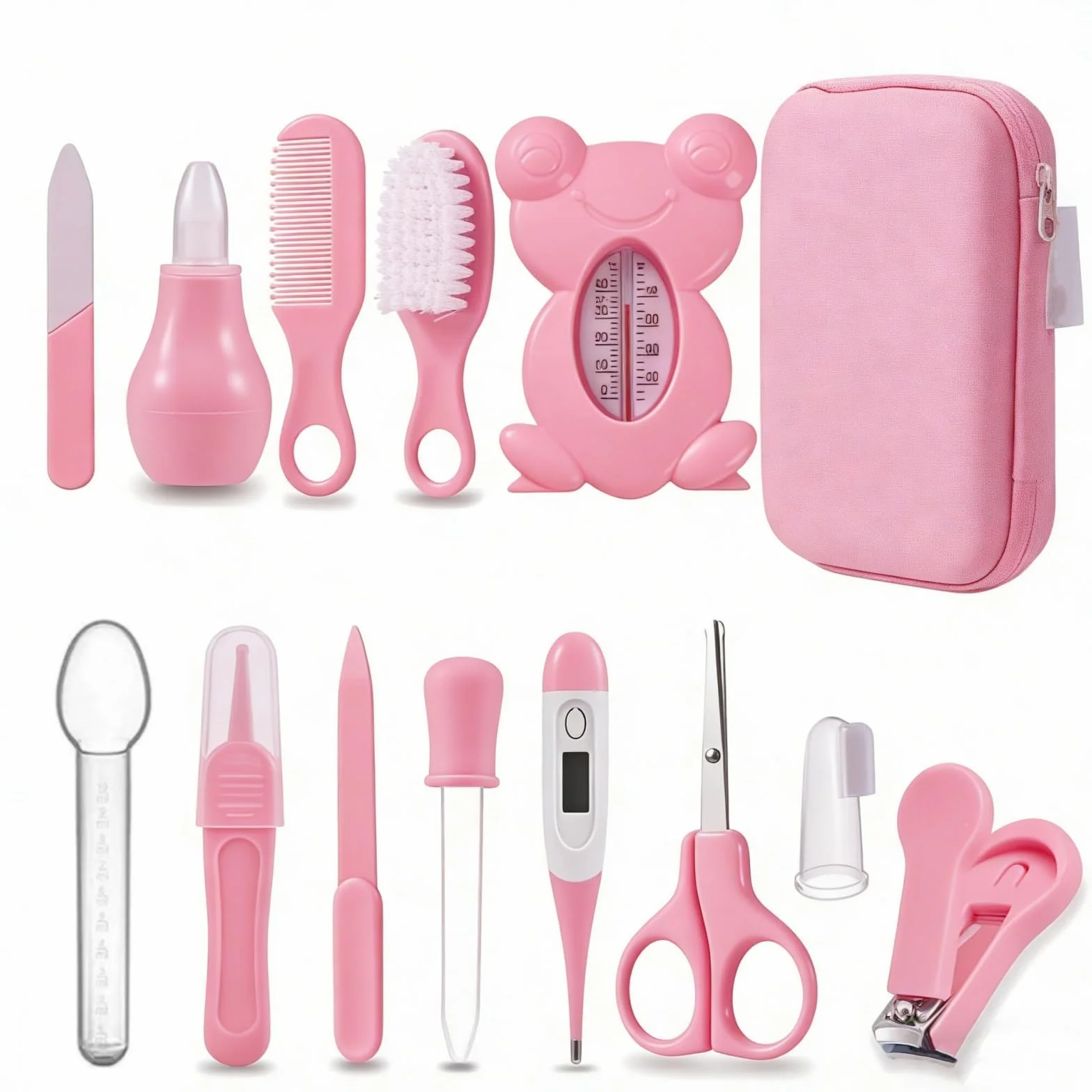 Trousse de Soin Bébé Naissance 13 en 1 – Kit Complet pour Nouveau-Né Fille Garçon (rose)