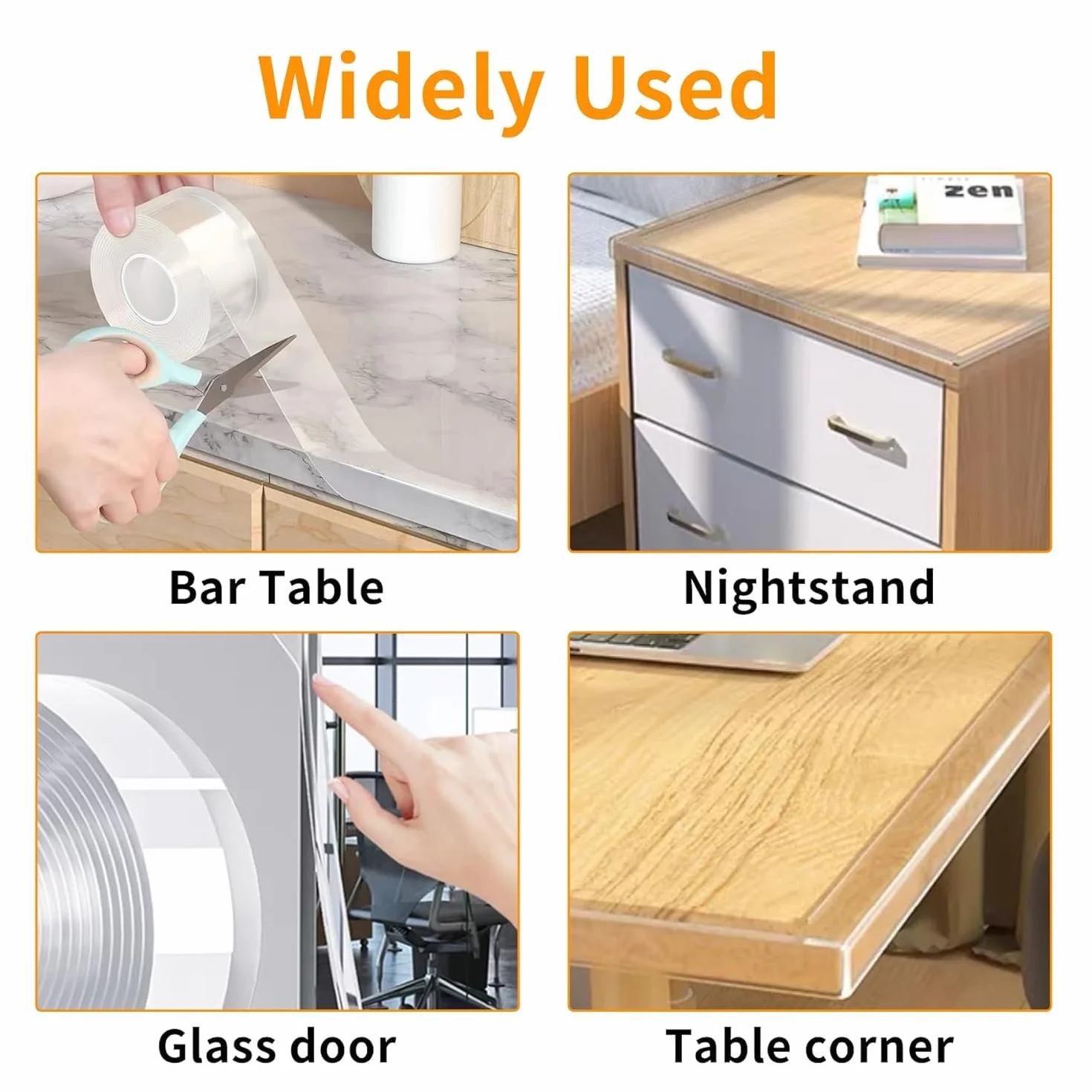 Protege Coin de Table Bebe Transparent Protection Meuble Bébé Pré-Adhésif Extra Fort Nano Tape 5m