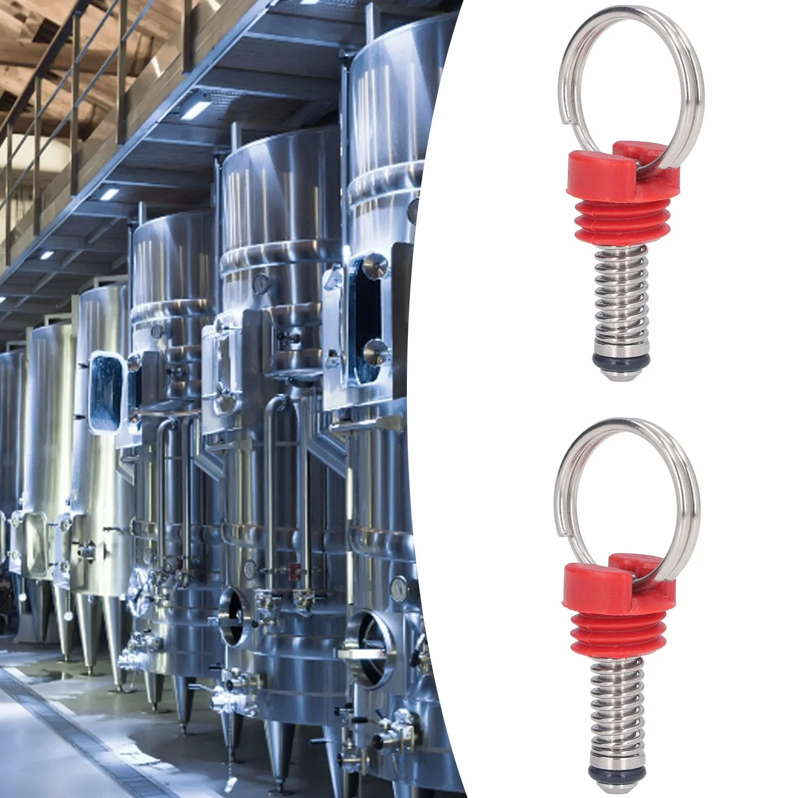 Ball Lock Keg Pressure Relief Valve, Corny Keg Pressure Relief Valve, Kit D'accessoires Pour la Sécurité (rouge)