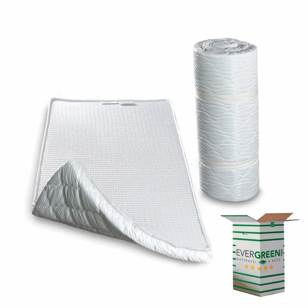 EVERGREENWEB - Matelas Simple 80x195 H 5 cm d’appoint en Mousse lit d’invité, Enroulable Soutien Ergonomique, Excellent natte de Sommeil pour Exercices au Sol Yoga et Pilates, Twist Bed