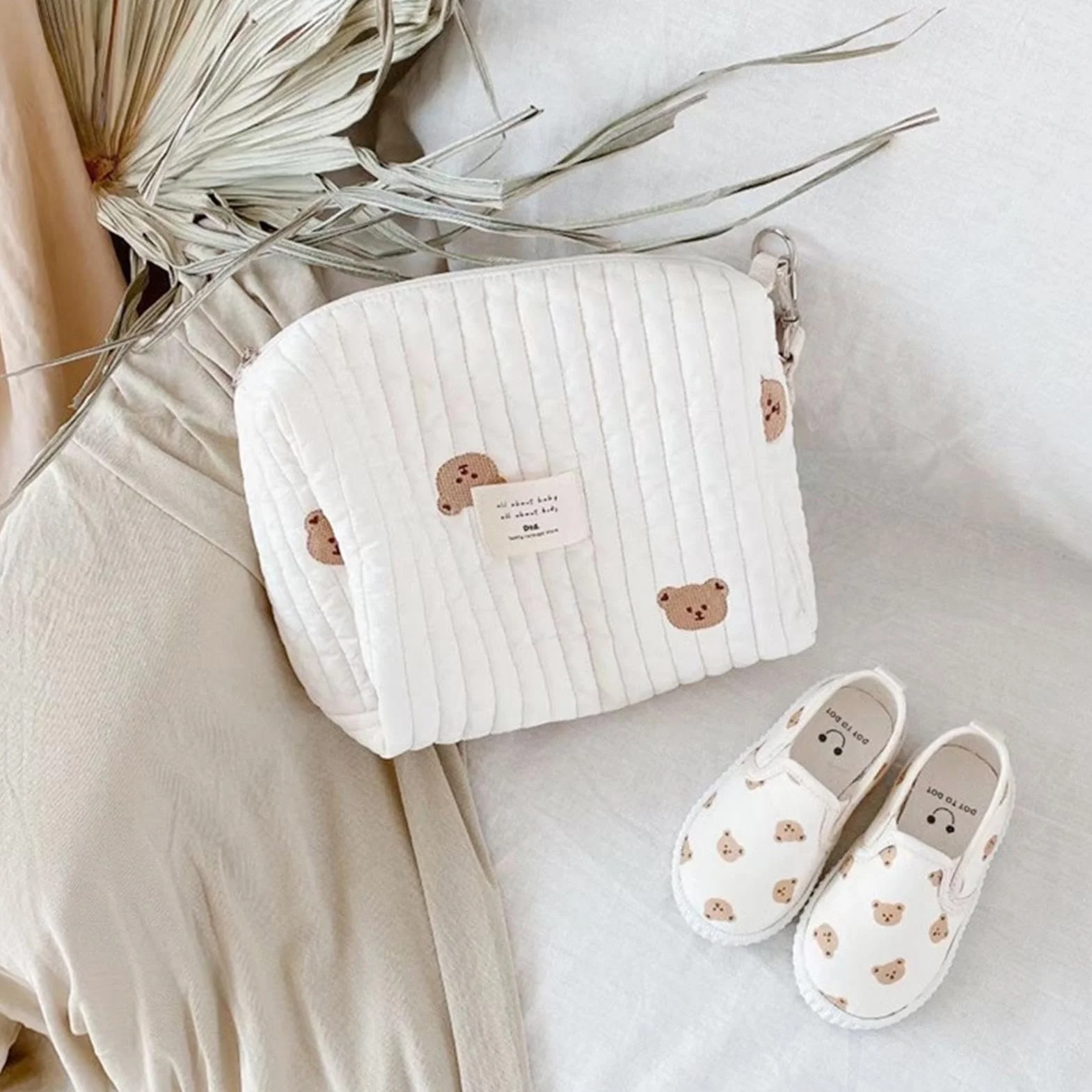Trousse De Toilette Bébé Sac À Langer Portable Organisateur Maman Fermeture À Glissière Broderie