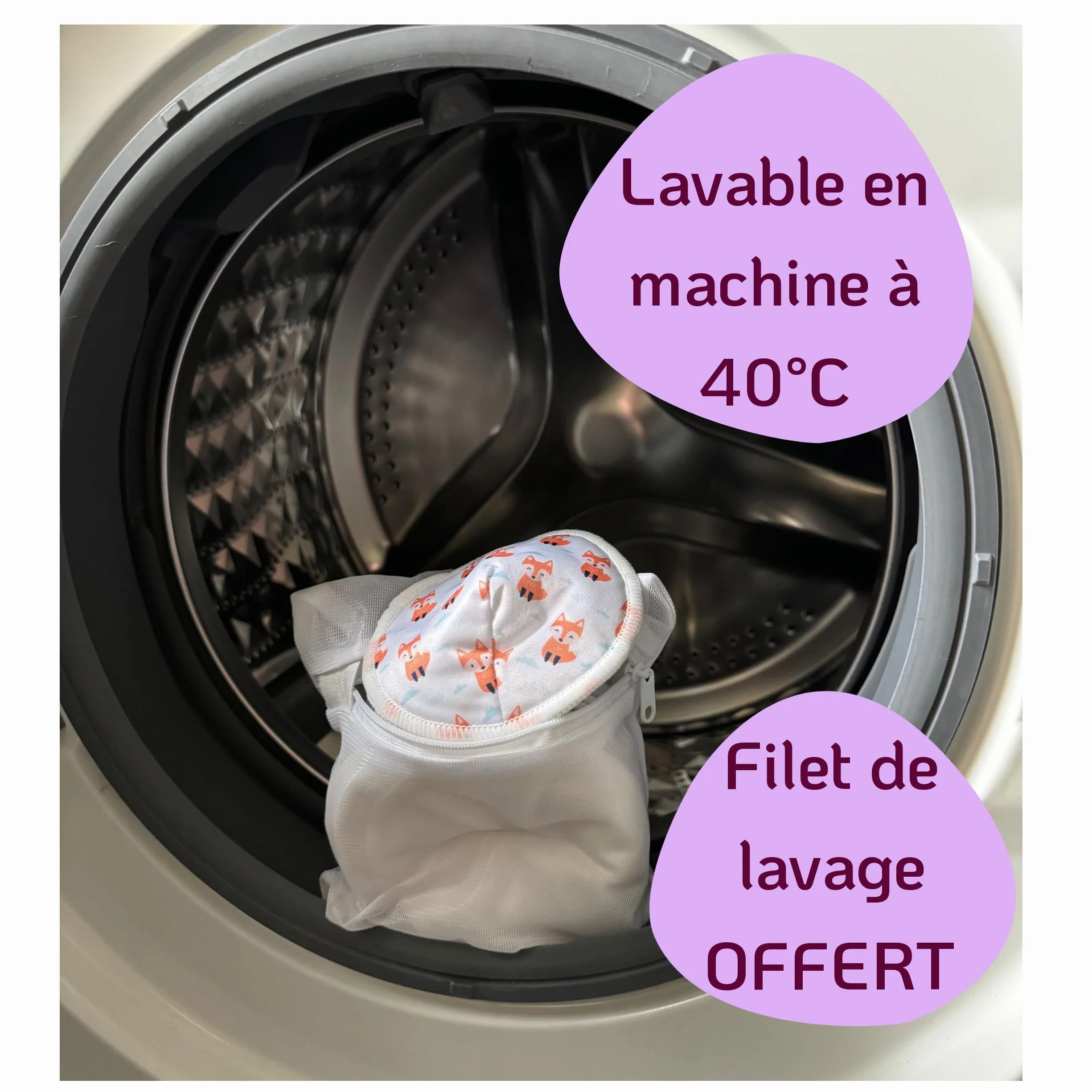 Coussinets d'allaitement lavables en fibre de bambou triple épaisseur ultra absorbants pack 20 + pochette étanche + filet de lavage