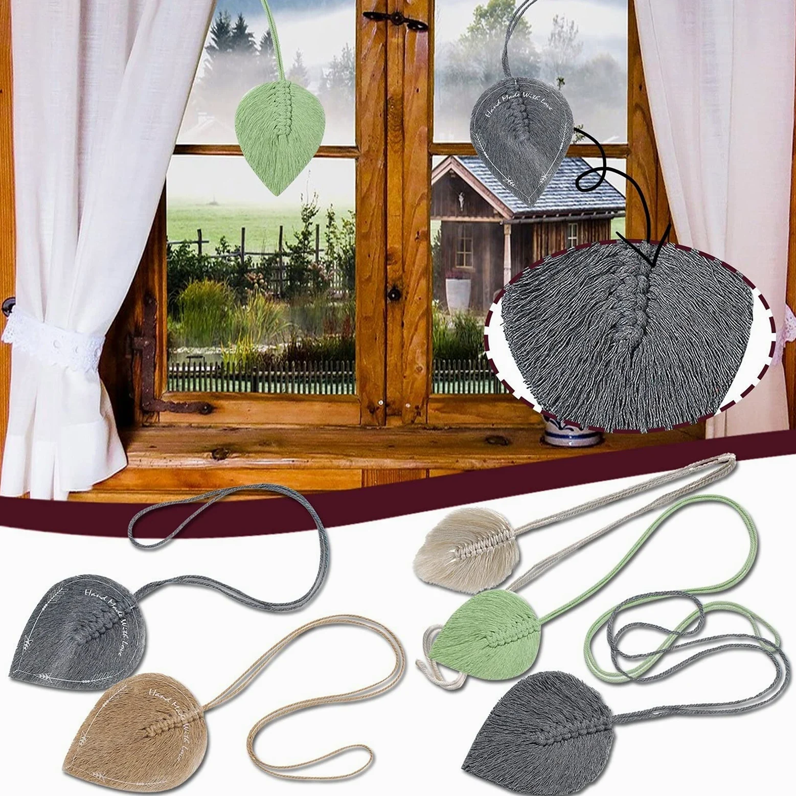 Embrasses de rideaux magnétiques, 4 pièces, sangle rideau réglable, support corde for décoration maison, accessoires fenêtre(A)