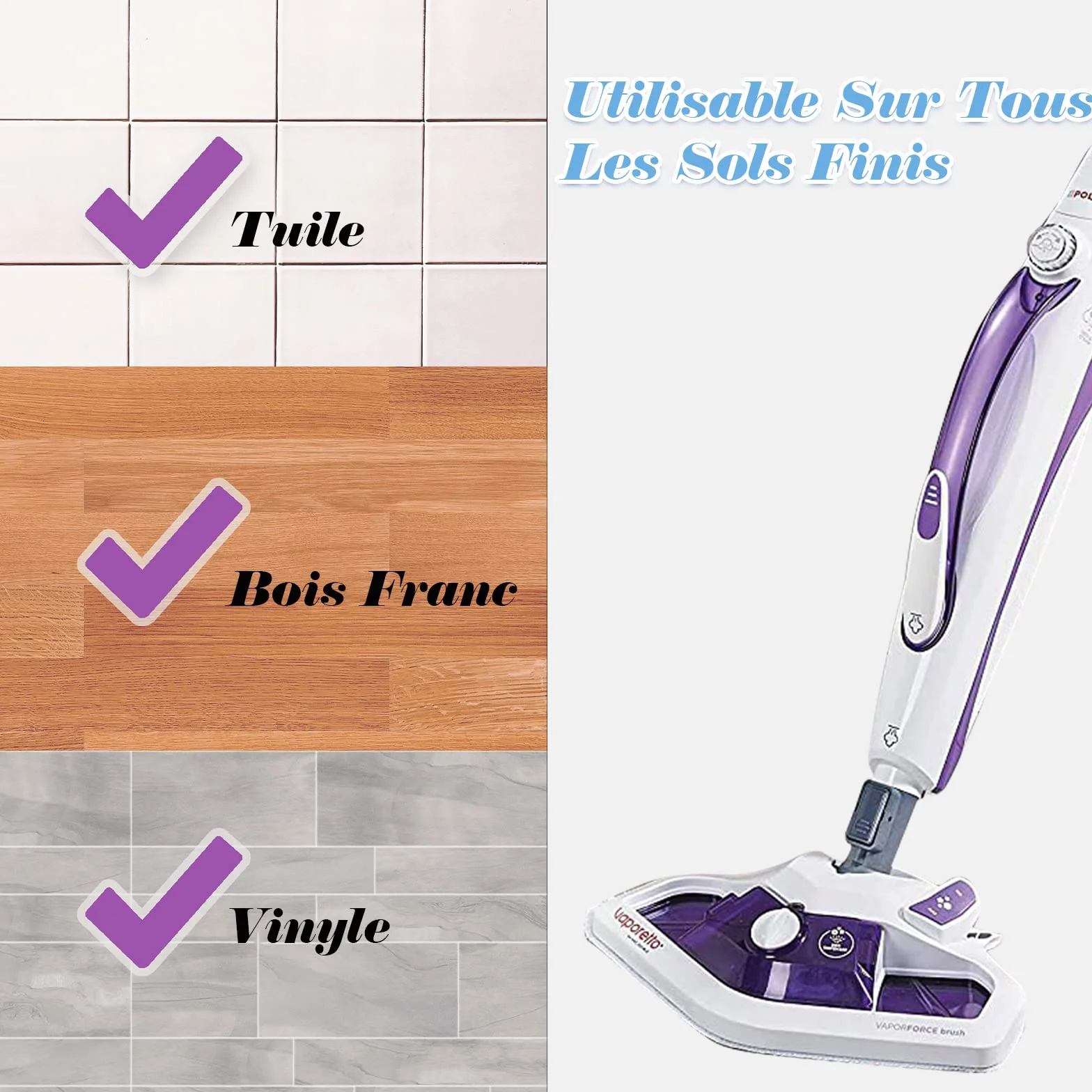 4 Lingettes Reutilisable Rechange Lavables pour Polti Vaporetto Brosse Vaporforce PAEU0332