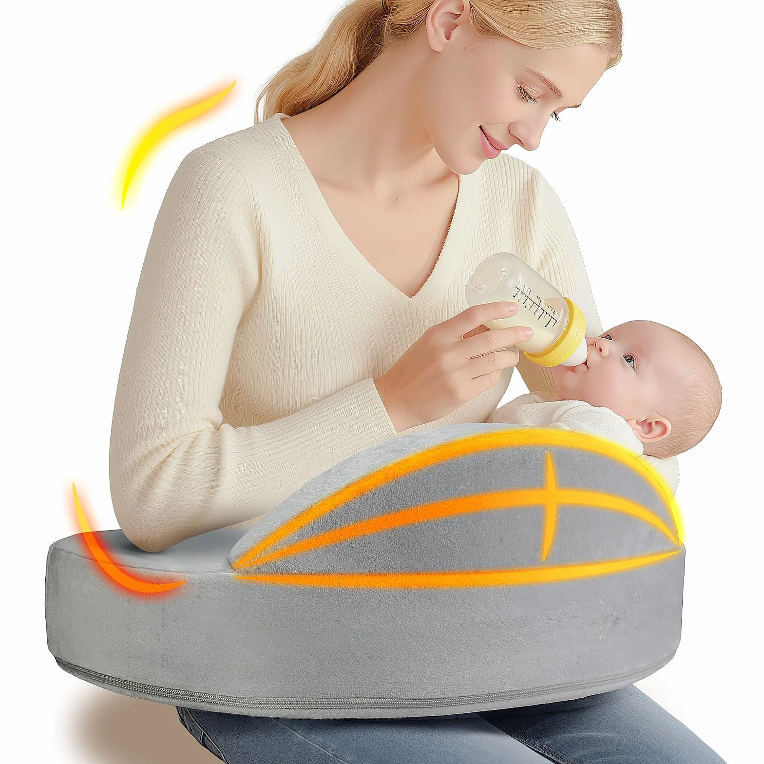 Coussin d'allaitement en mousse à mémoire de forme grande taille pour confort et soutien ergonomiques