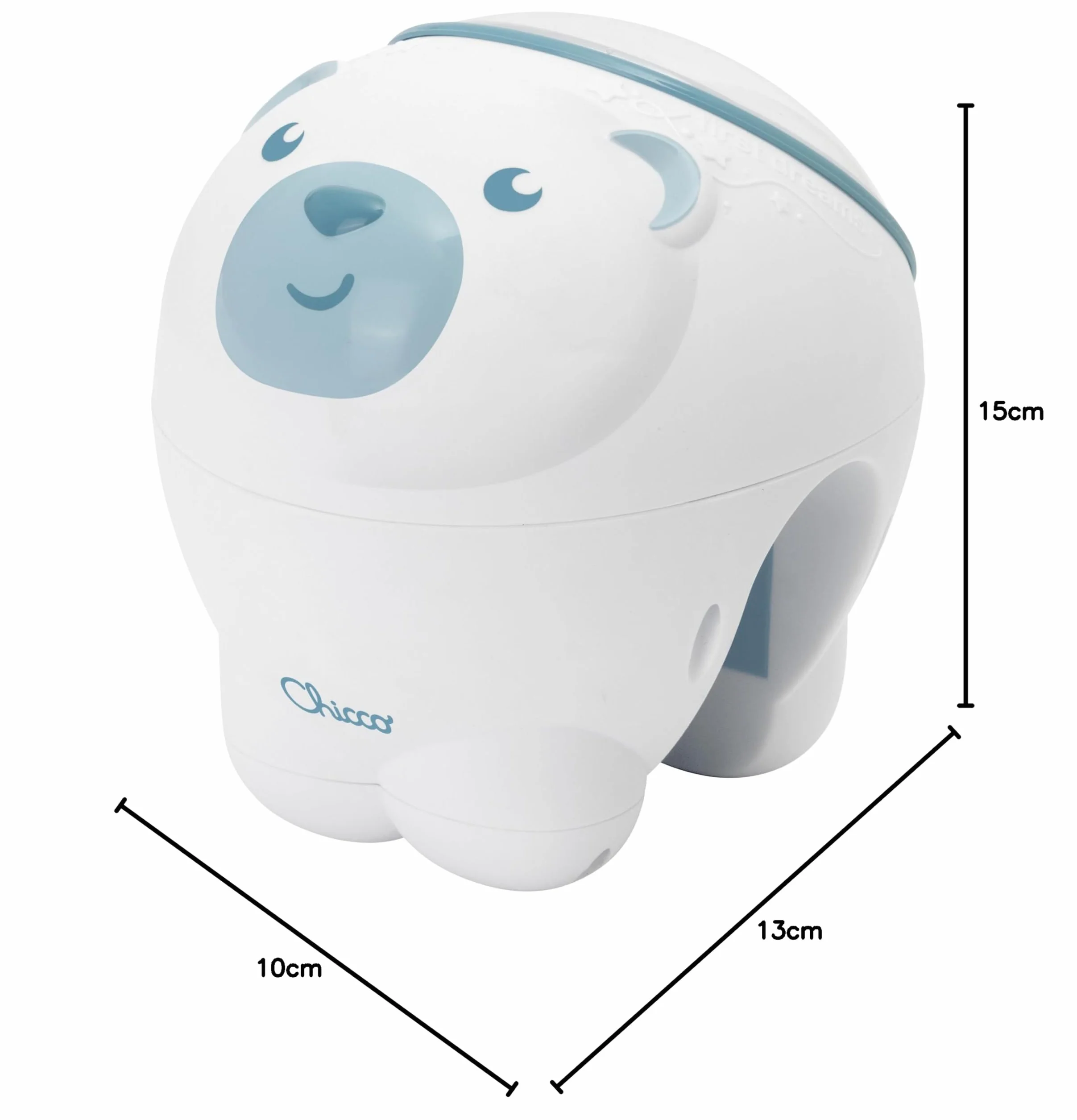 Projecteur 2en1 Ours Polaire First Dreams Veilleuse Enfants Aurore Boréale Musique Classique Sons Nature Bébé Bleu