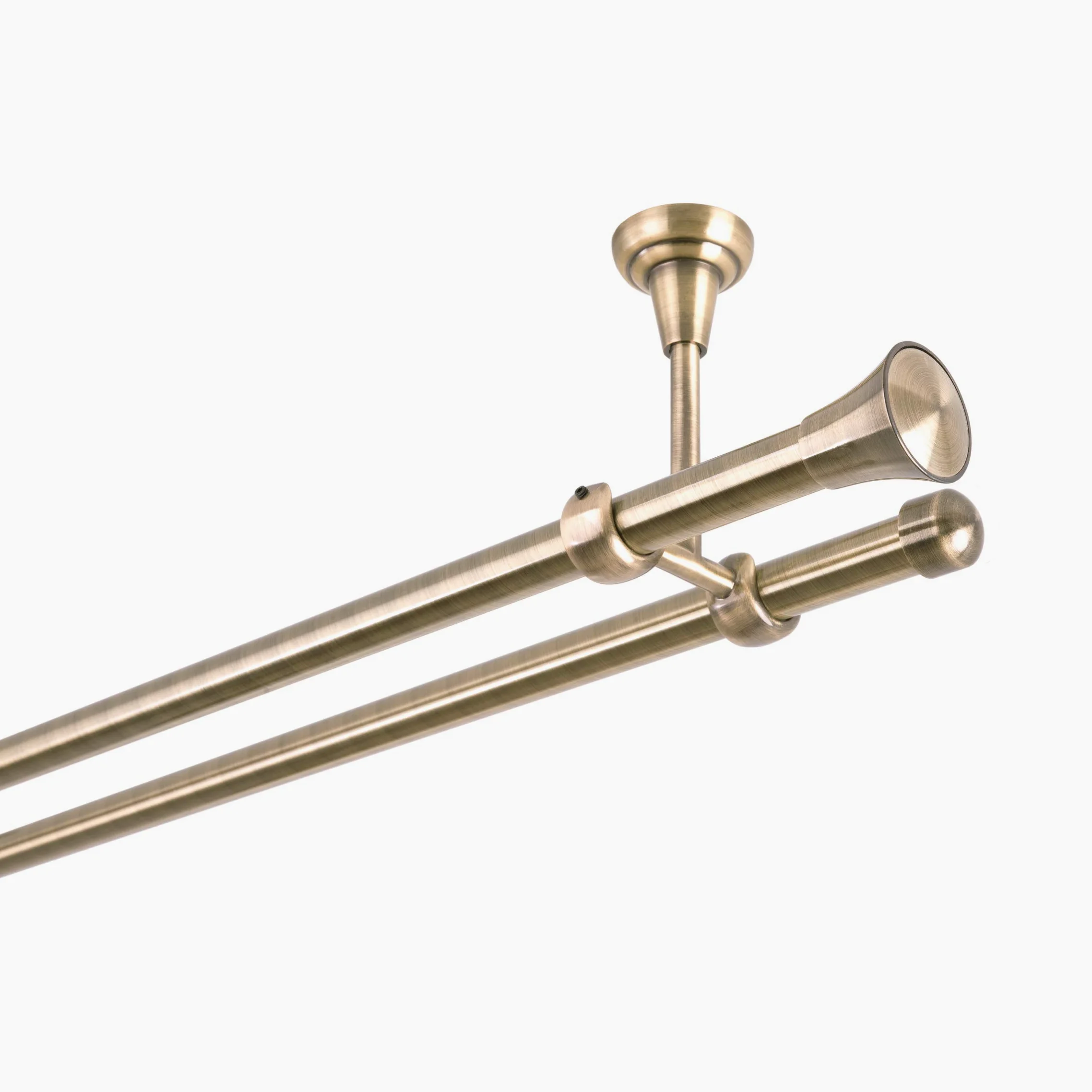 Tringle à rideaux à 2 voies 19 mm en métal doré vieilli (240)