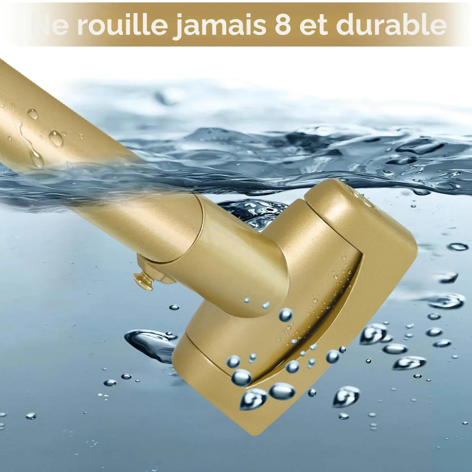 YNL Tringle à rideau de douche incurvée de 90 à 208 cm (2,5 à 2,5 m), ronde dorée et antirouille, pour salle de bain, baignoire, réglable, ne rouille pas, espace supplémentaire, antidérapante