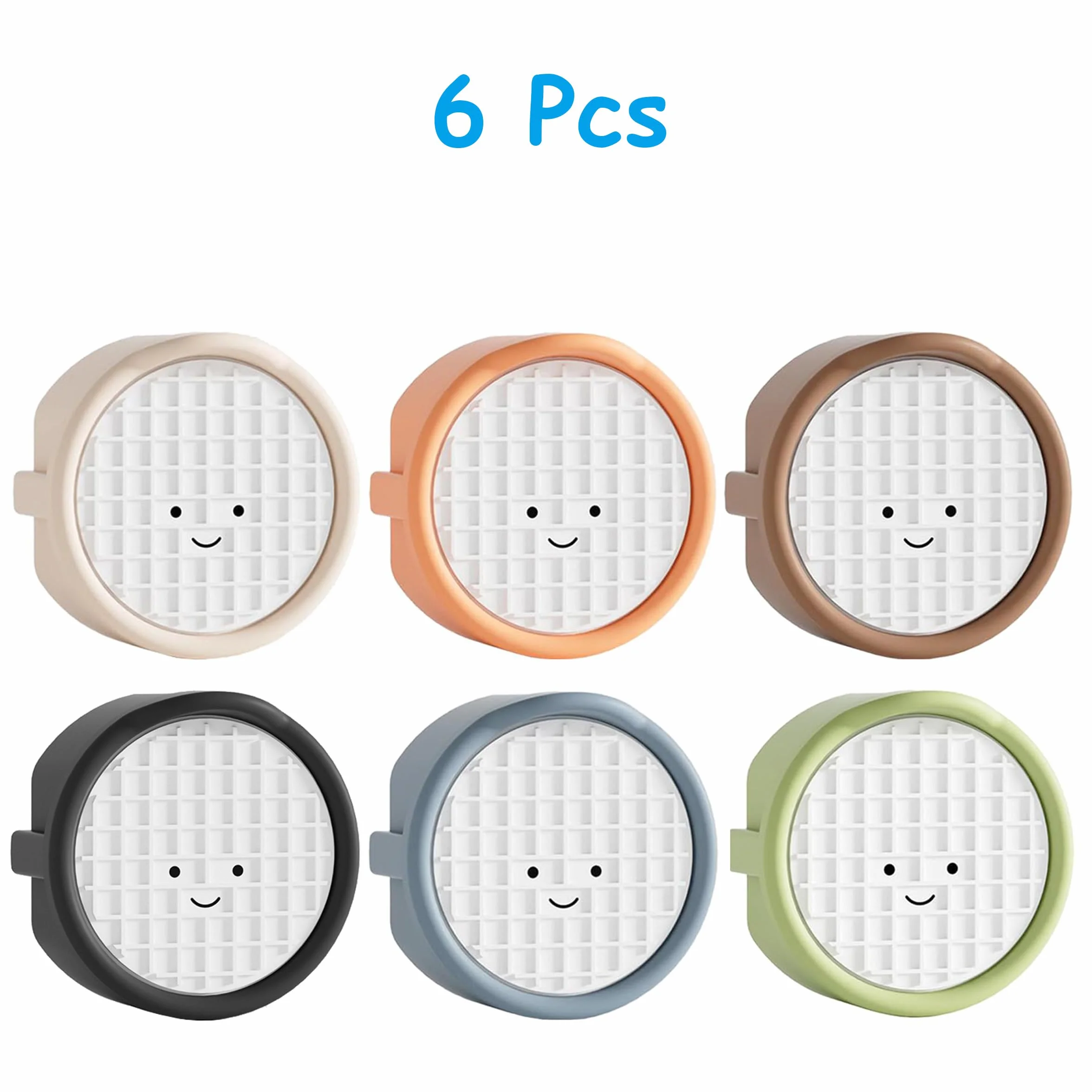 Lot de 6 cache-prises type F silicone smiley protection enfants couleurs