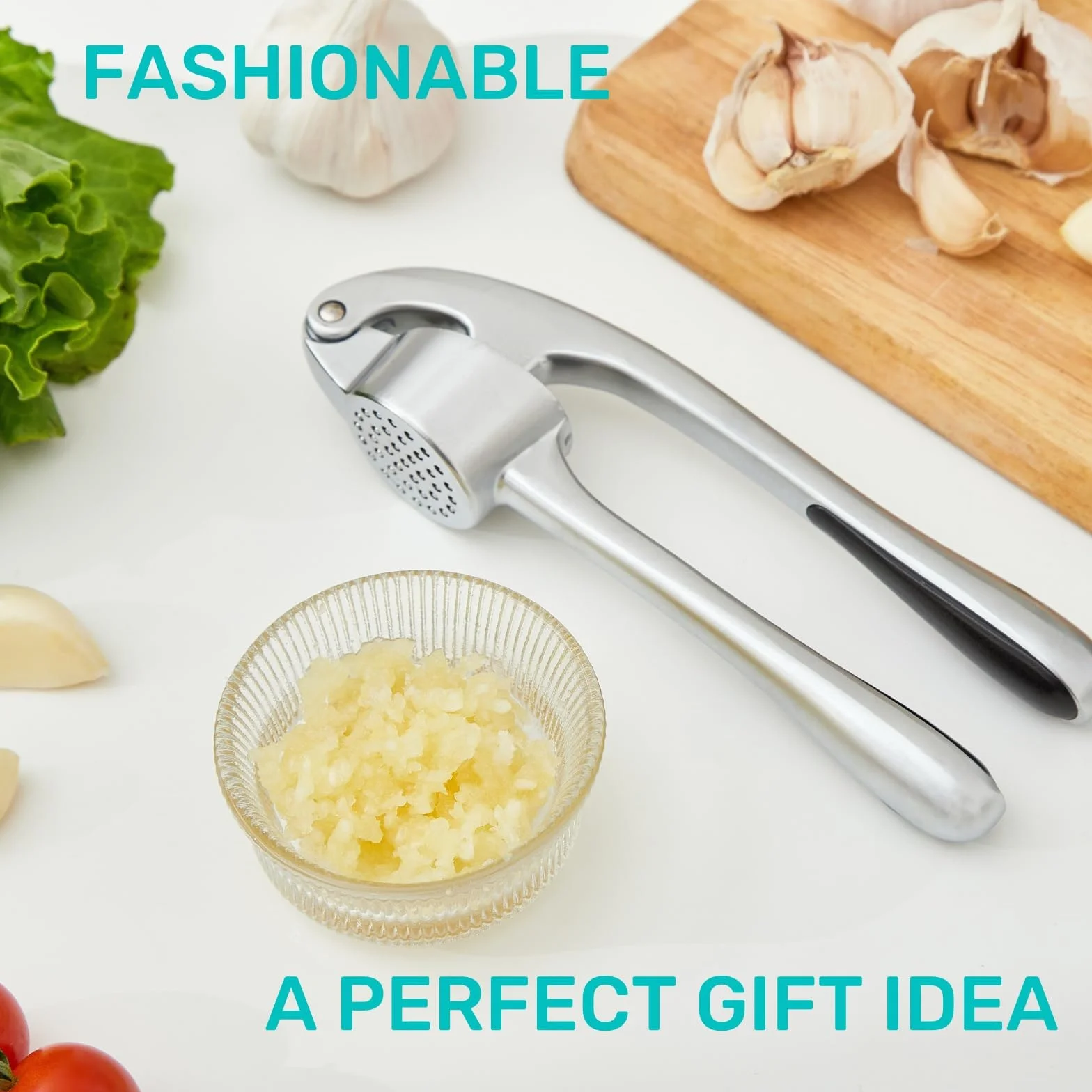 Presse-ail de cuisine antirouille avec manche ergonomique, Presse-gingembre facile à nettoyer