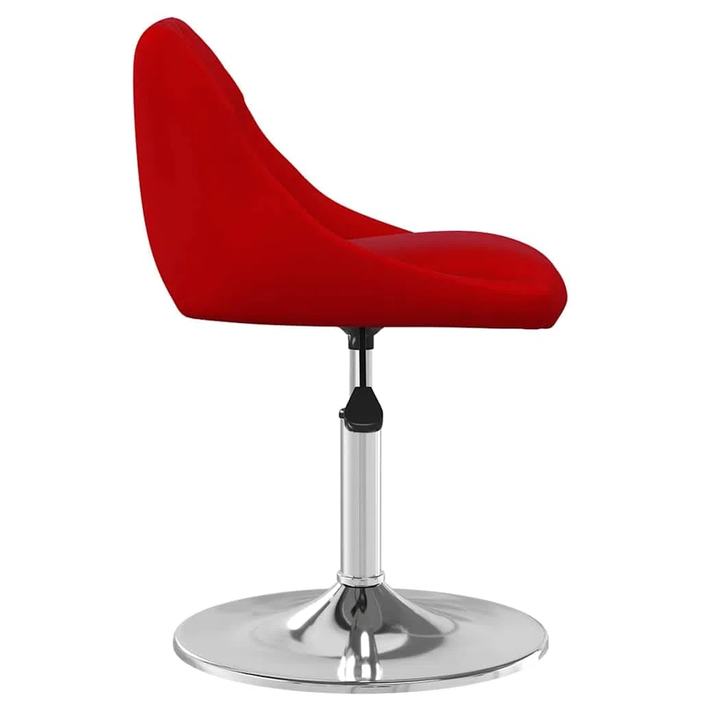 Lot de 4 chaises de salle à manger pivotantes en velours rouge