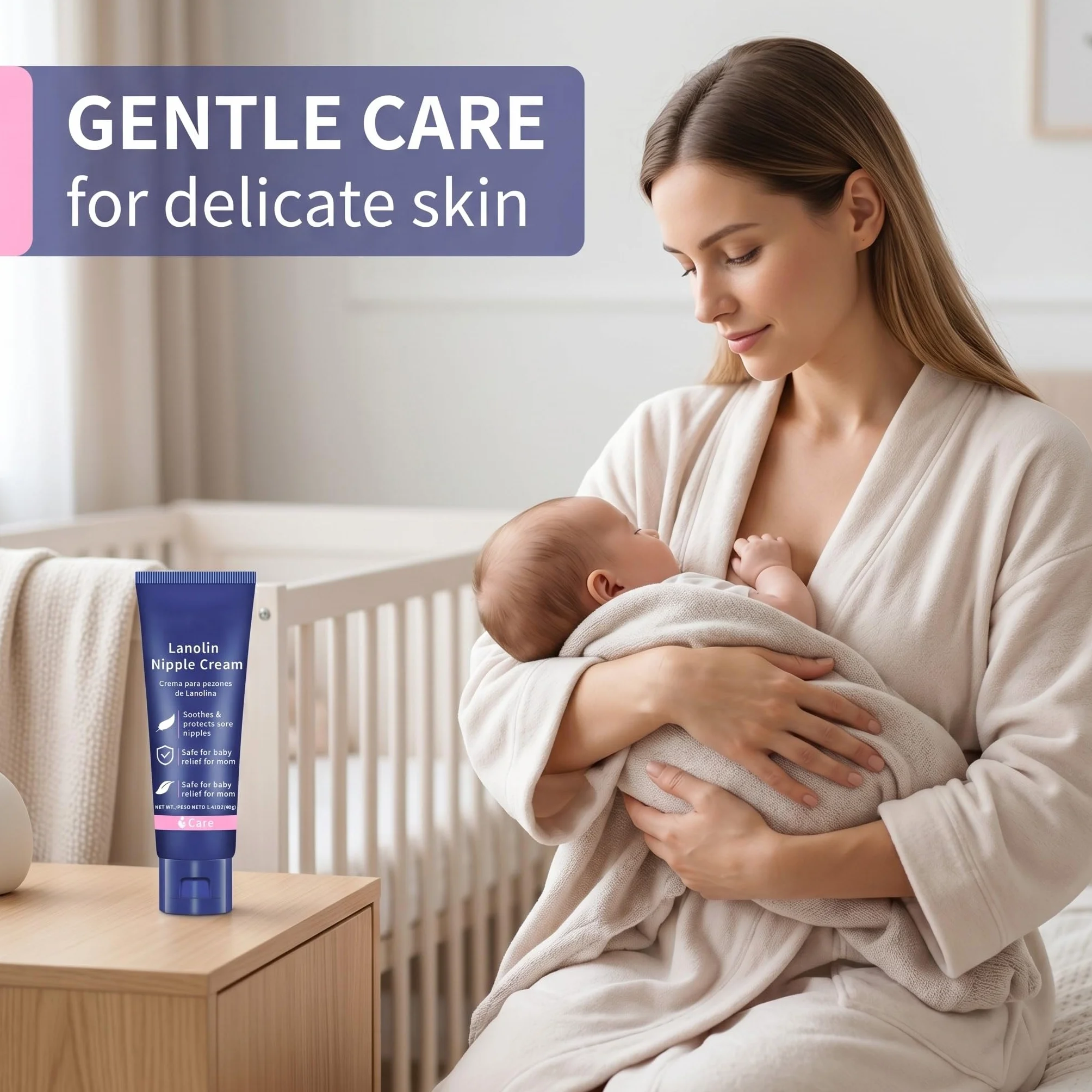 Crème sein allaitement 40 g, hydratante allaitement sevrage, soin quotidien peau sèche sensible