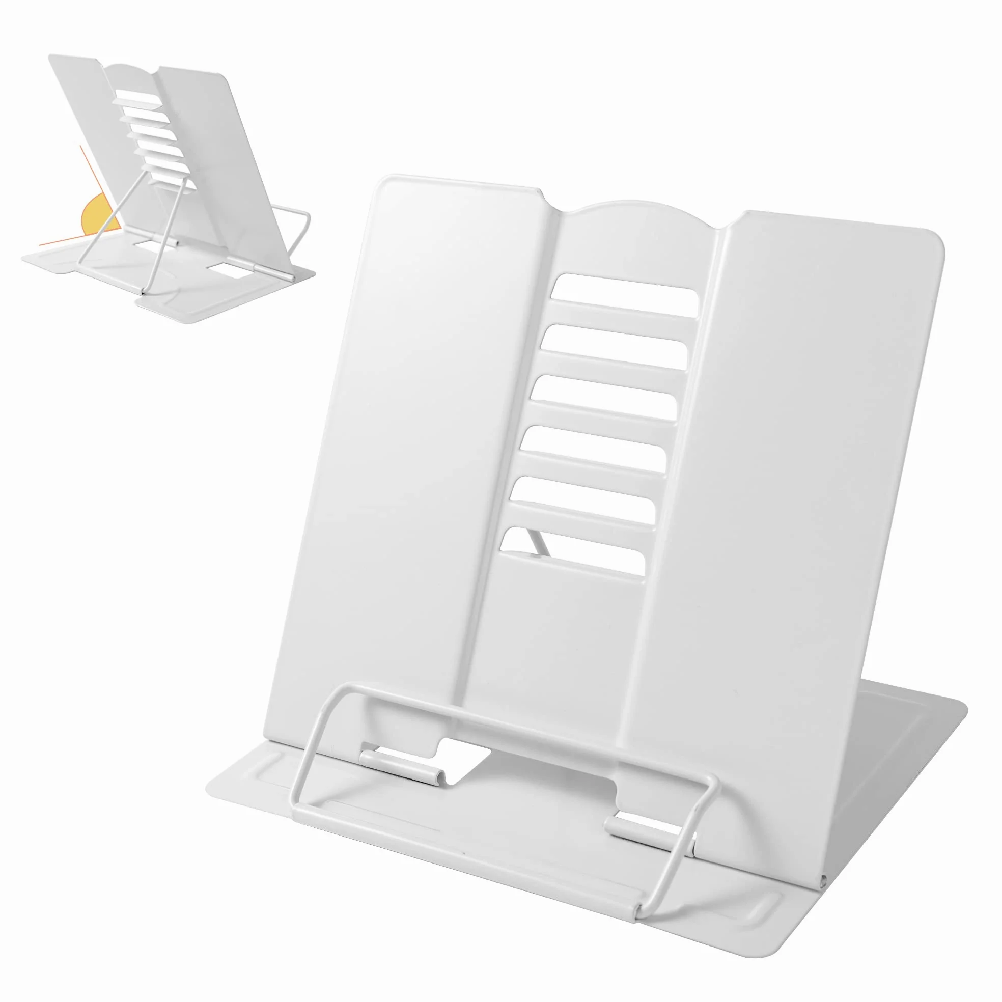 Support de livre en métal réglable pour la lecture (blanc complet)