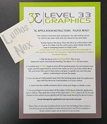 Autocollant Level 33 pour Interrupteur Lumos NOX