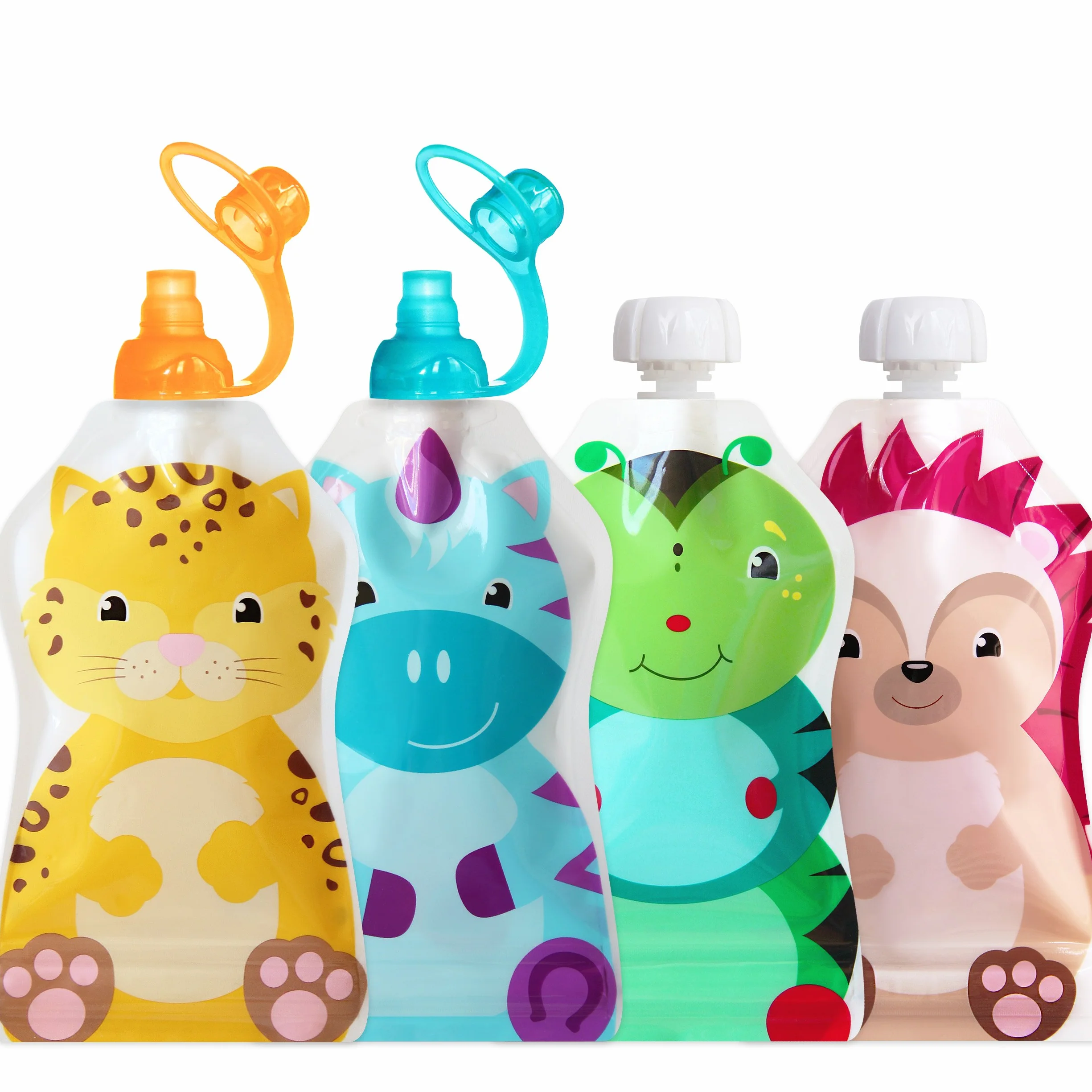 ChooMee Gourdes Réutilisables SoftSip 6 pcs 5 oz SnakPack FreshSquad Sans BPA Pochette Étanche