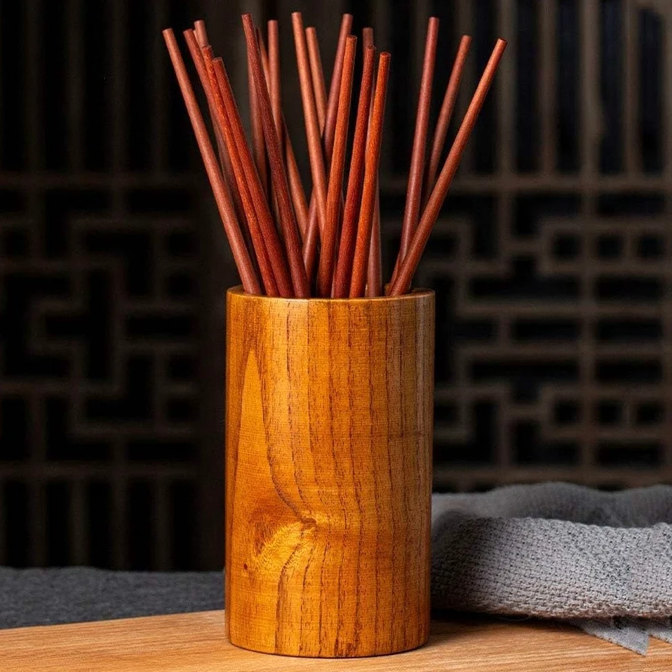 baguettes chinoises réutilisables cooking chopsticks Baguettes, baguettes rondes sculptées à la main, ensemble cadeau de baguettes avec boîte-cadeau(Color:5,Size:)