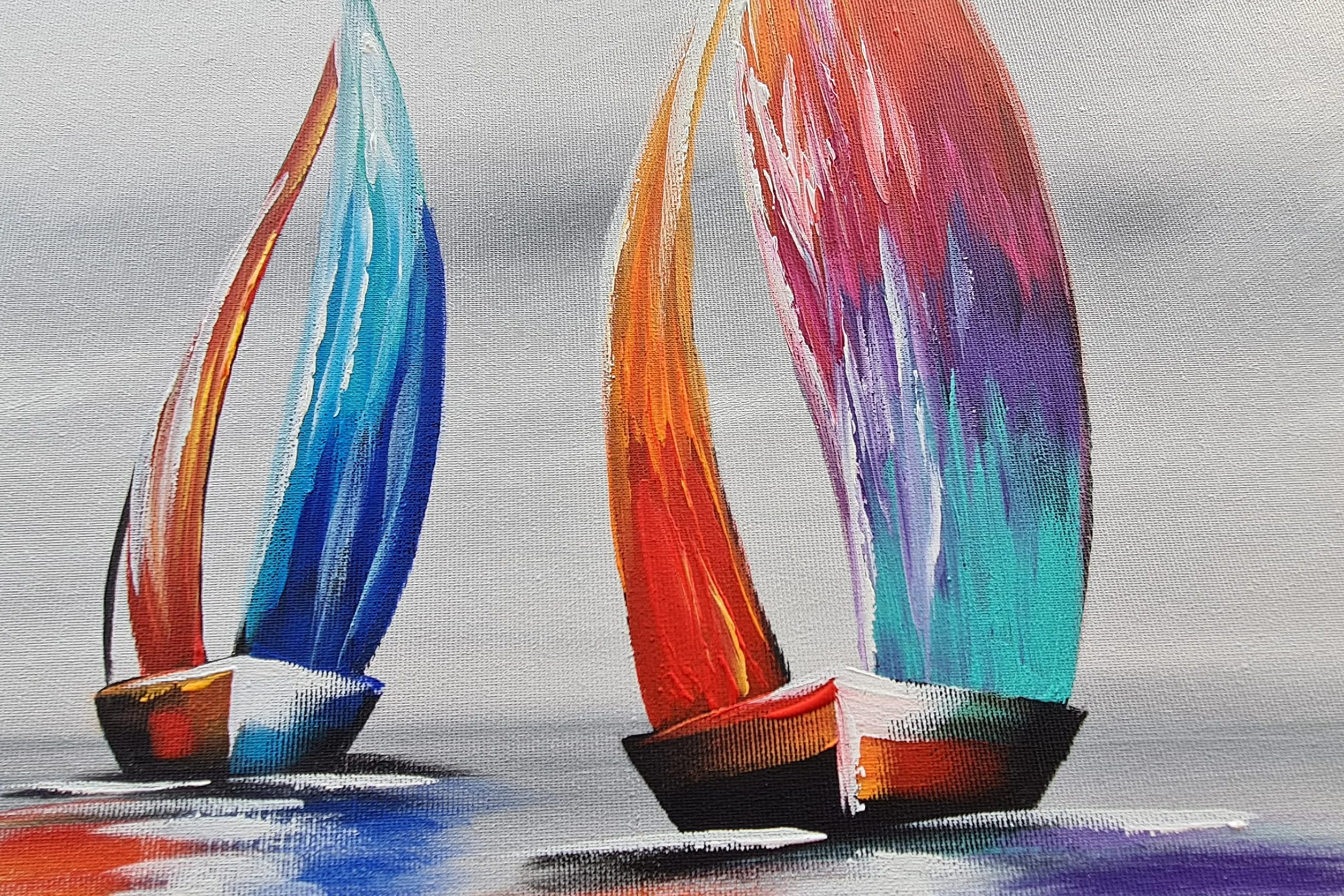 Tableau Peint à la Main 120x60 cm Toile sur Cadre en Bois Monica Mirafiori