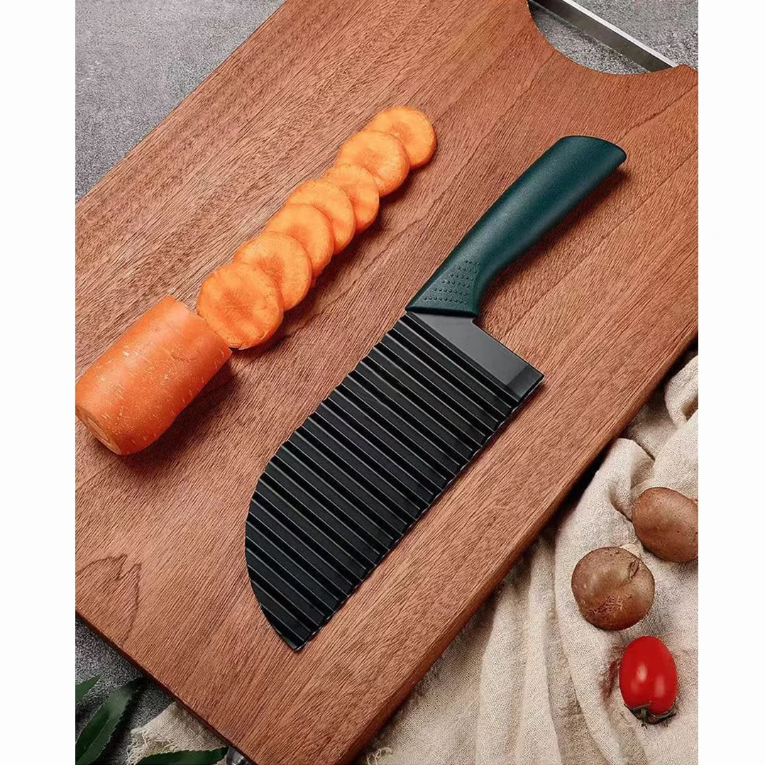 Couteau à Frites en Acier Inoxydable 304, Trancheuse Ondulée