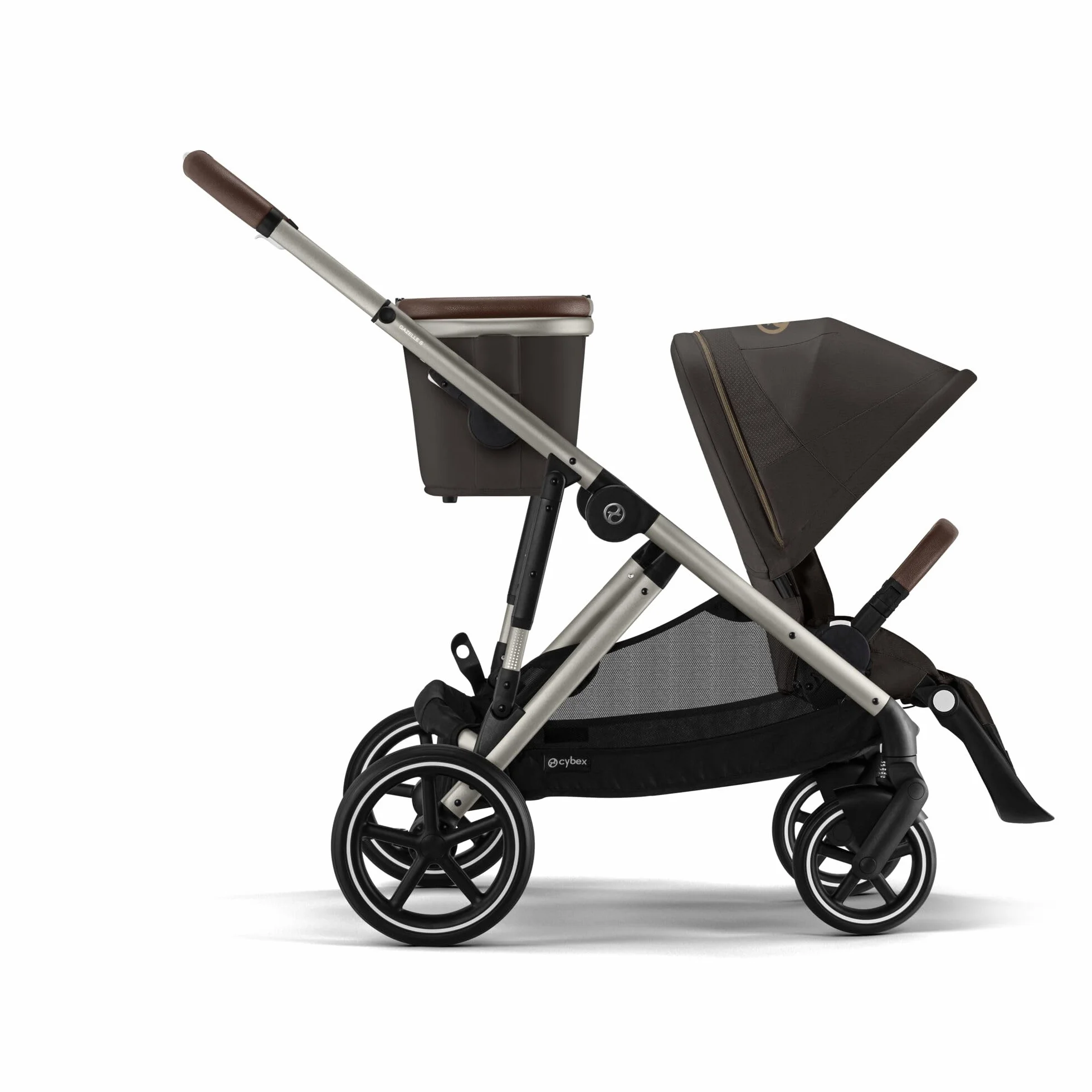CYBEX Poussette Gold GAZELLE S, Système tout-en-1, 20+ configurations, Brun chocolat
