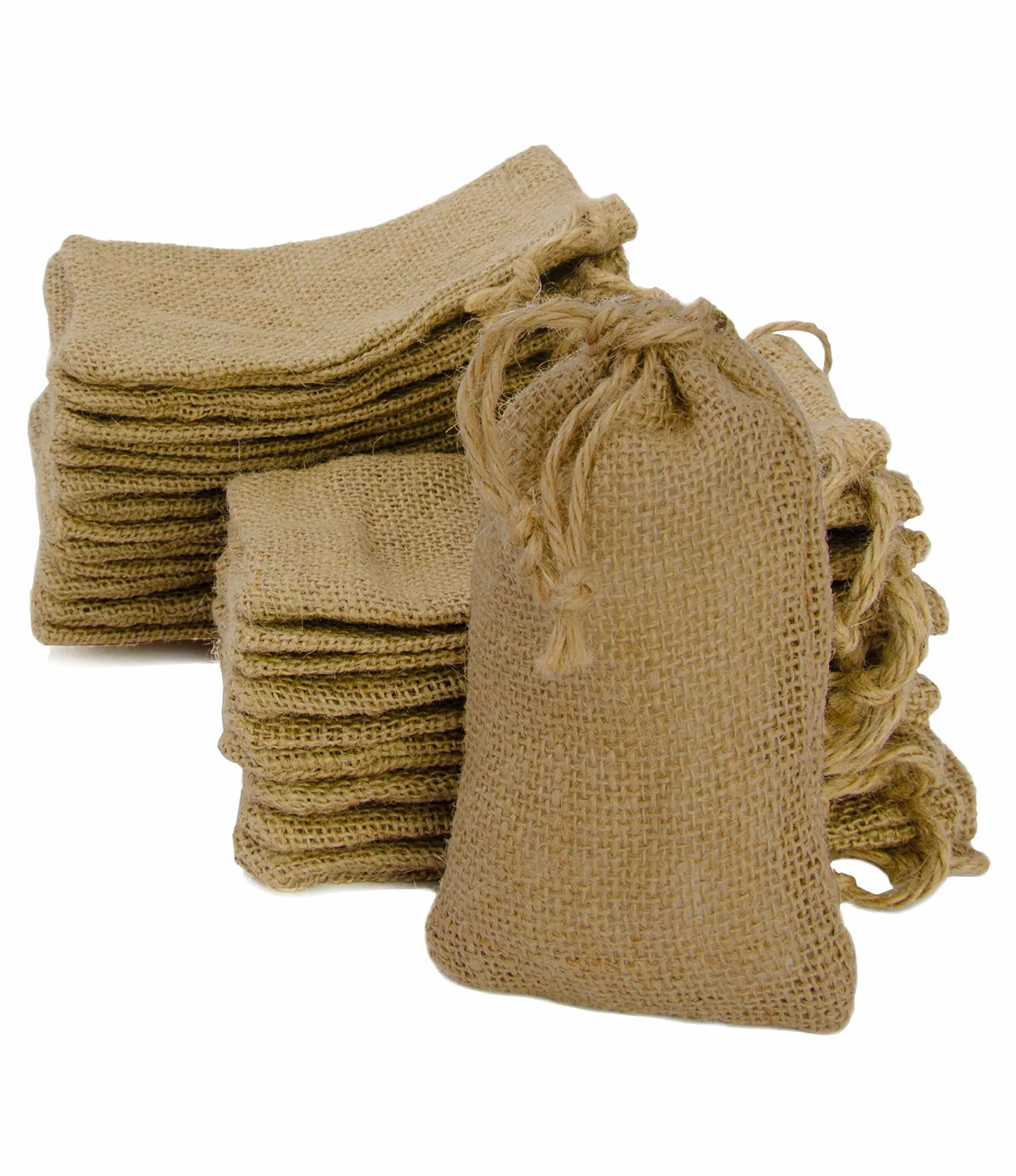 Blue Fox Lot de 24 sachets en toile de jute naturelle écru 11 x 18 cm