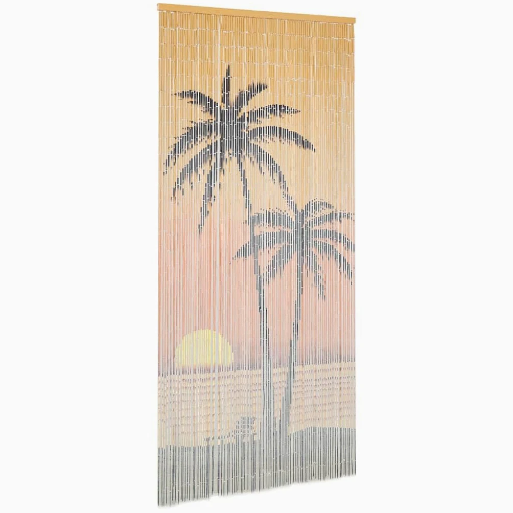 Leasha Rideaux de Porte Bambou, Rideau Décoration Anti Mouches Séparation de Pièce Bambou 90x200 cm