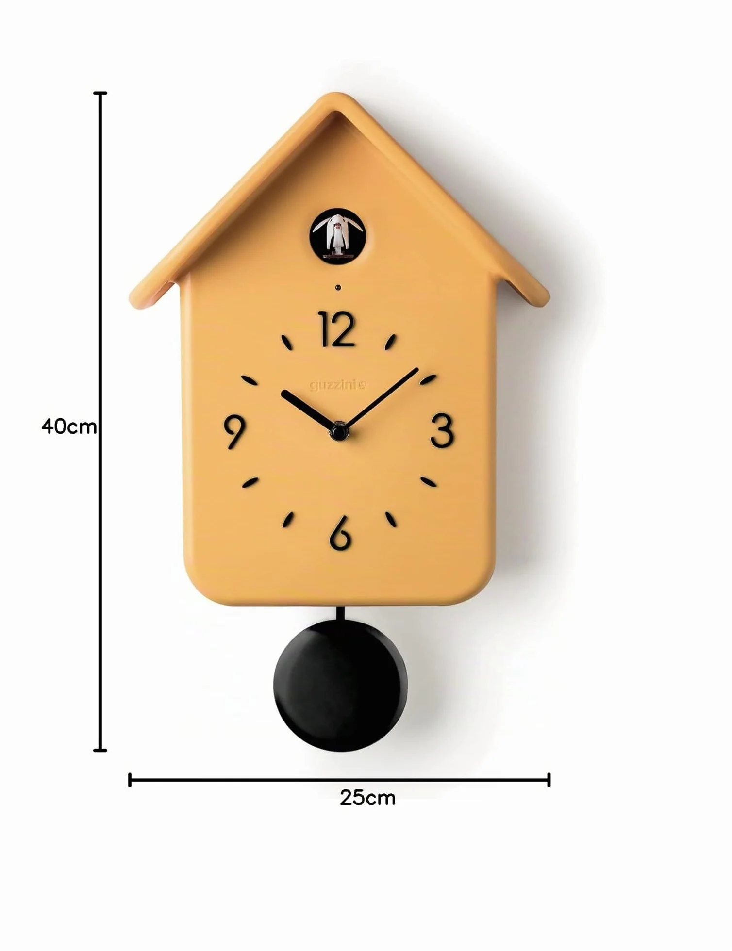Guzzini Horloge Coucou Pendule 24,8 x 12 x 39 cm Ocre