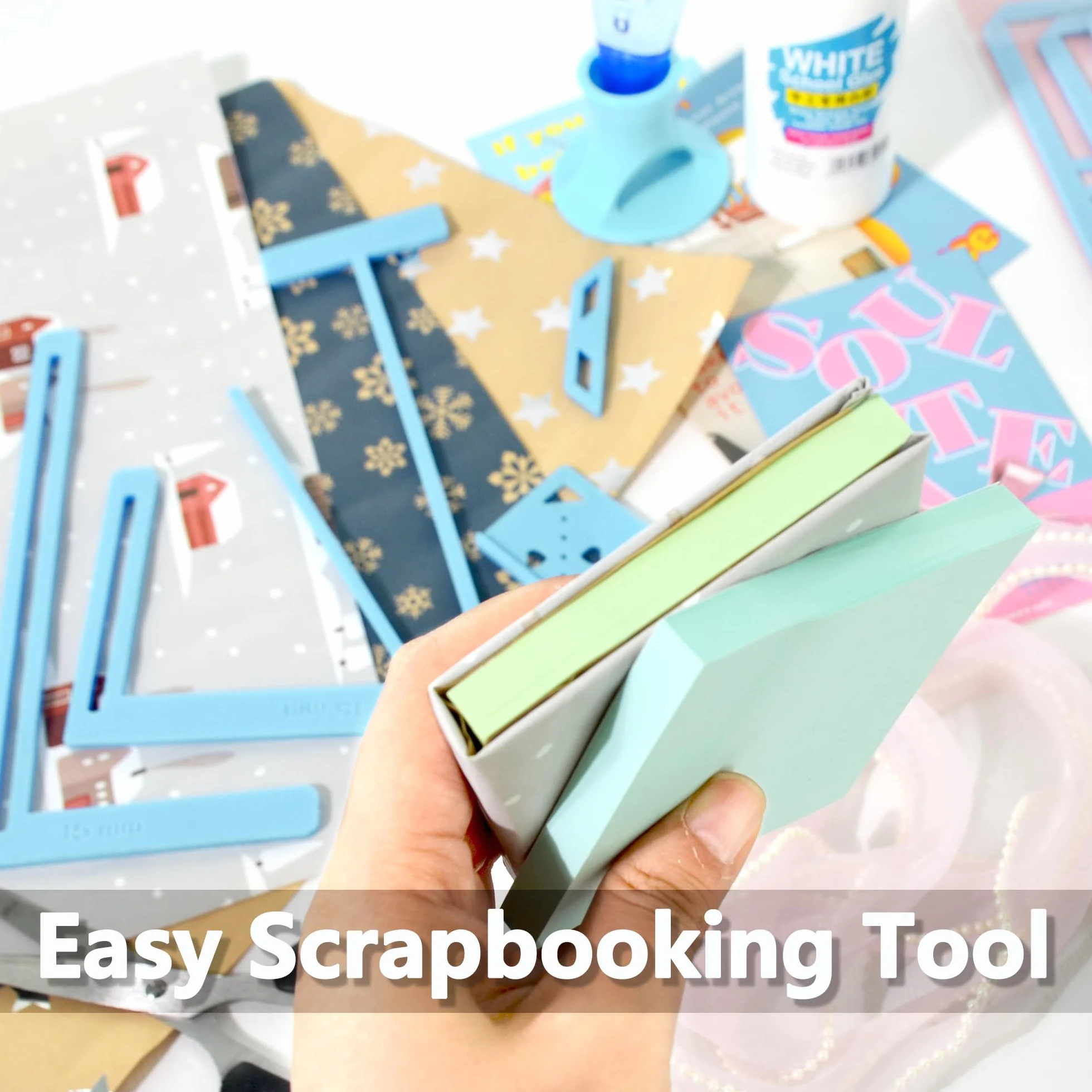 Lot de 6 outils de scrapbooking pochoirs guides découpe pour débutants