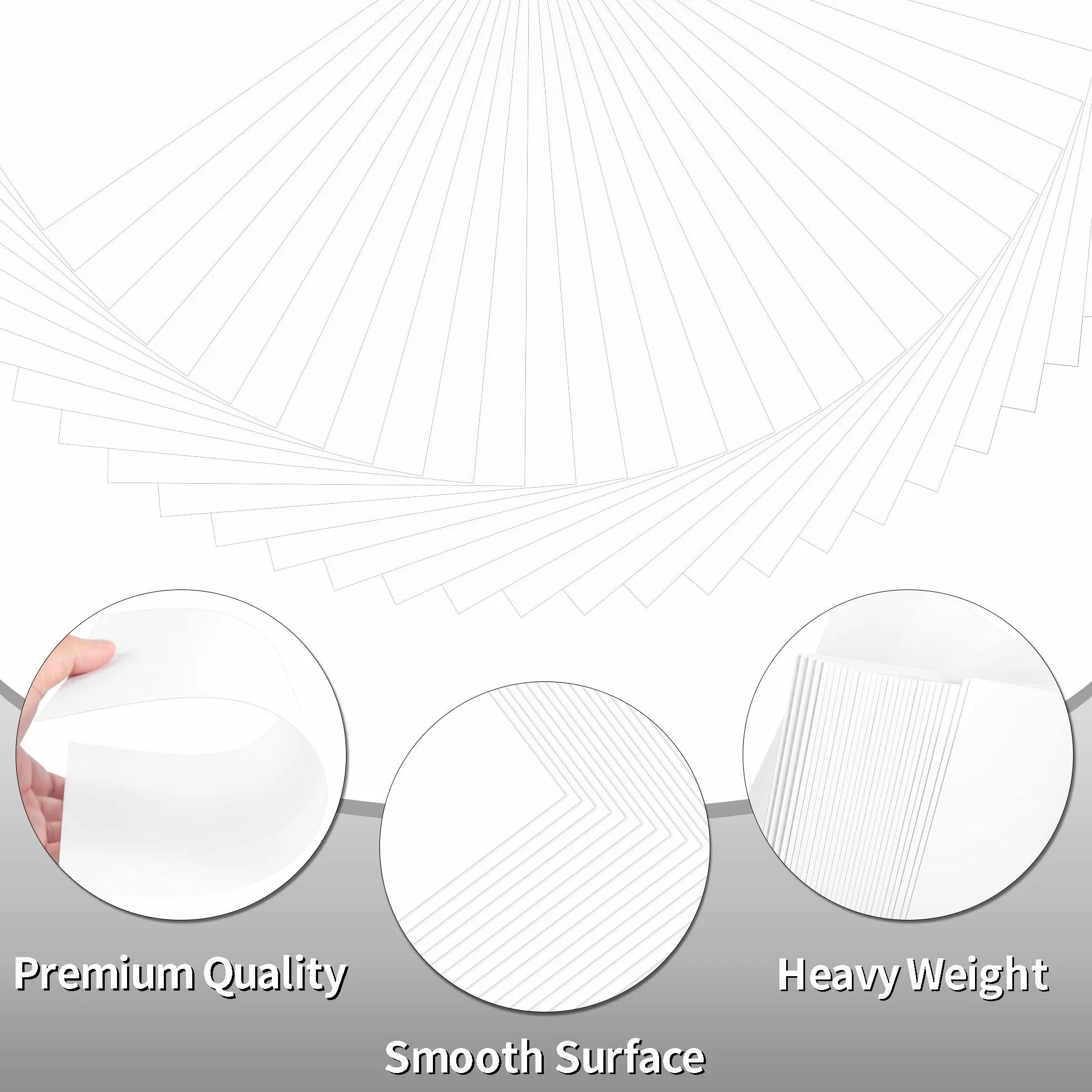 Papier de carte épaisse A4 250gsm 92lb White Cardstock 30 feuilles pour arts et artisanat