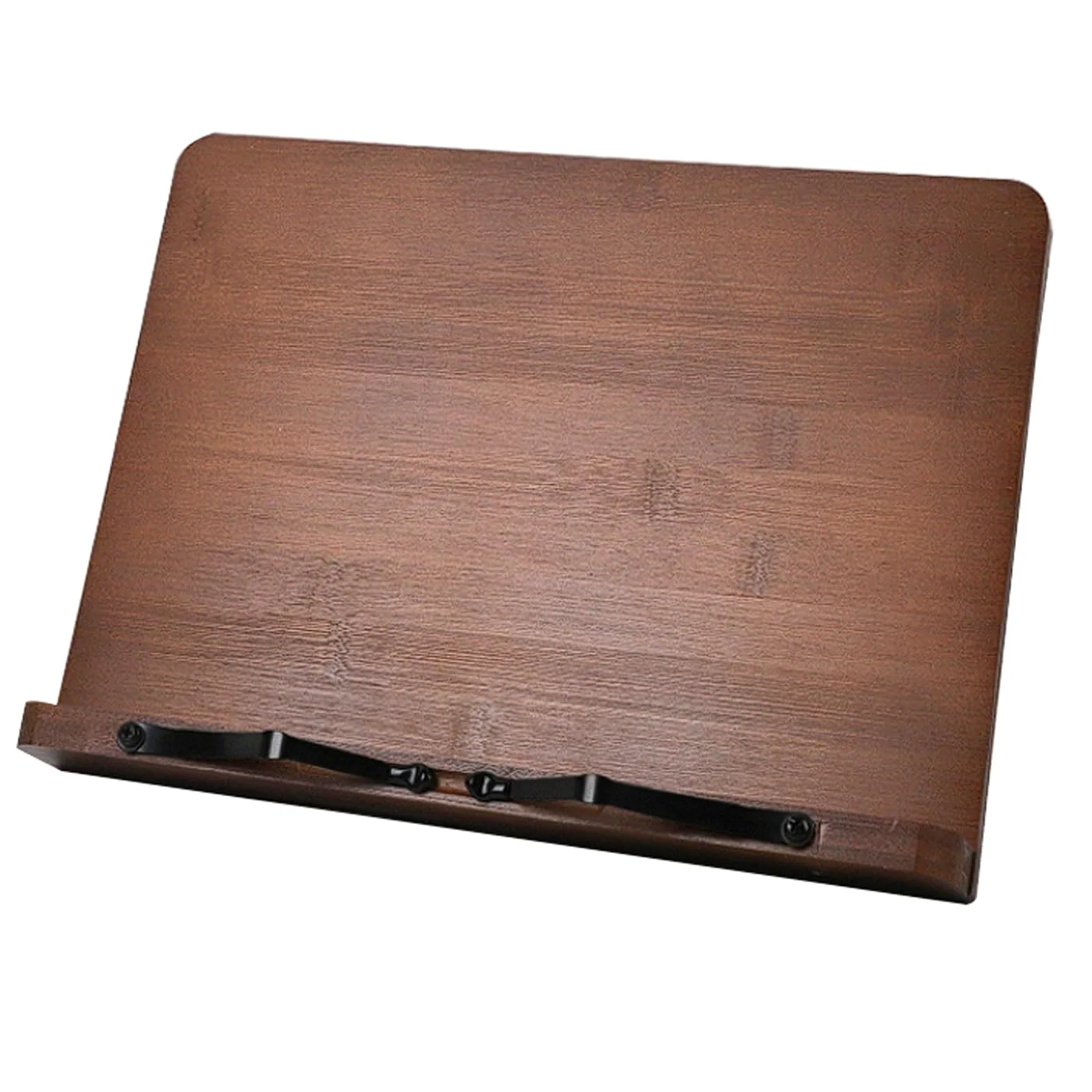 Support de lecture réglable en bambou, support livre à 6 positions for ordinateurs portables, tablettes et livres, bureau pliable for étudiants Livre de cuisine(Brown,Petit)