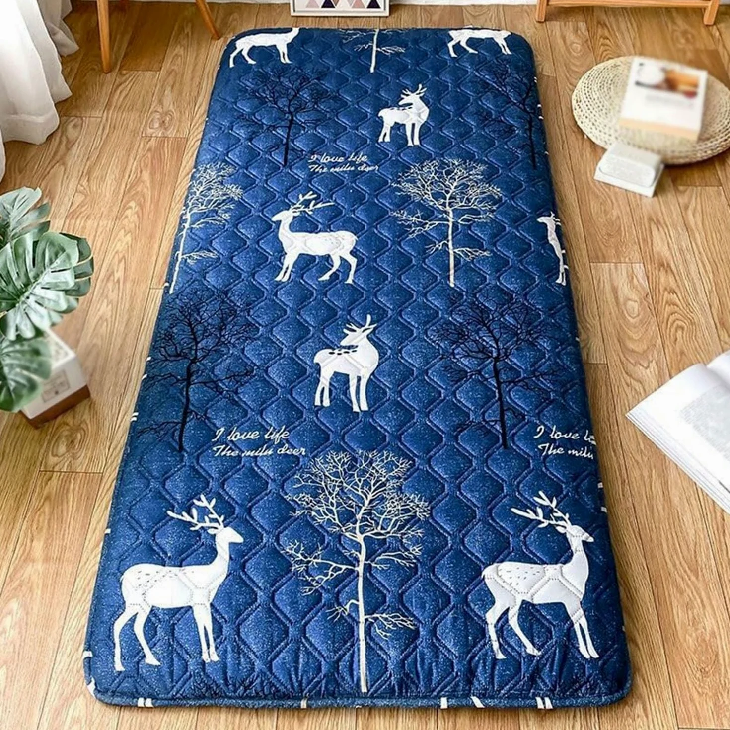 Matelas Pliable Tatami Matelas Futon Japonais Portable, Tapis De Sol Tatami Simple, Matelas De Camping Pliable, Matelas De Couchage De Camping for Enfants, Voyage en Voiture(G Type,90x190cm)