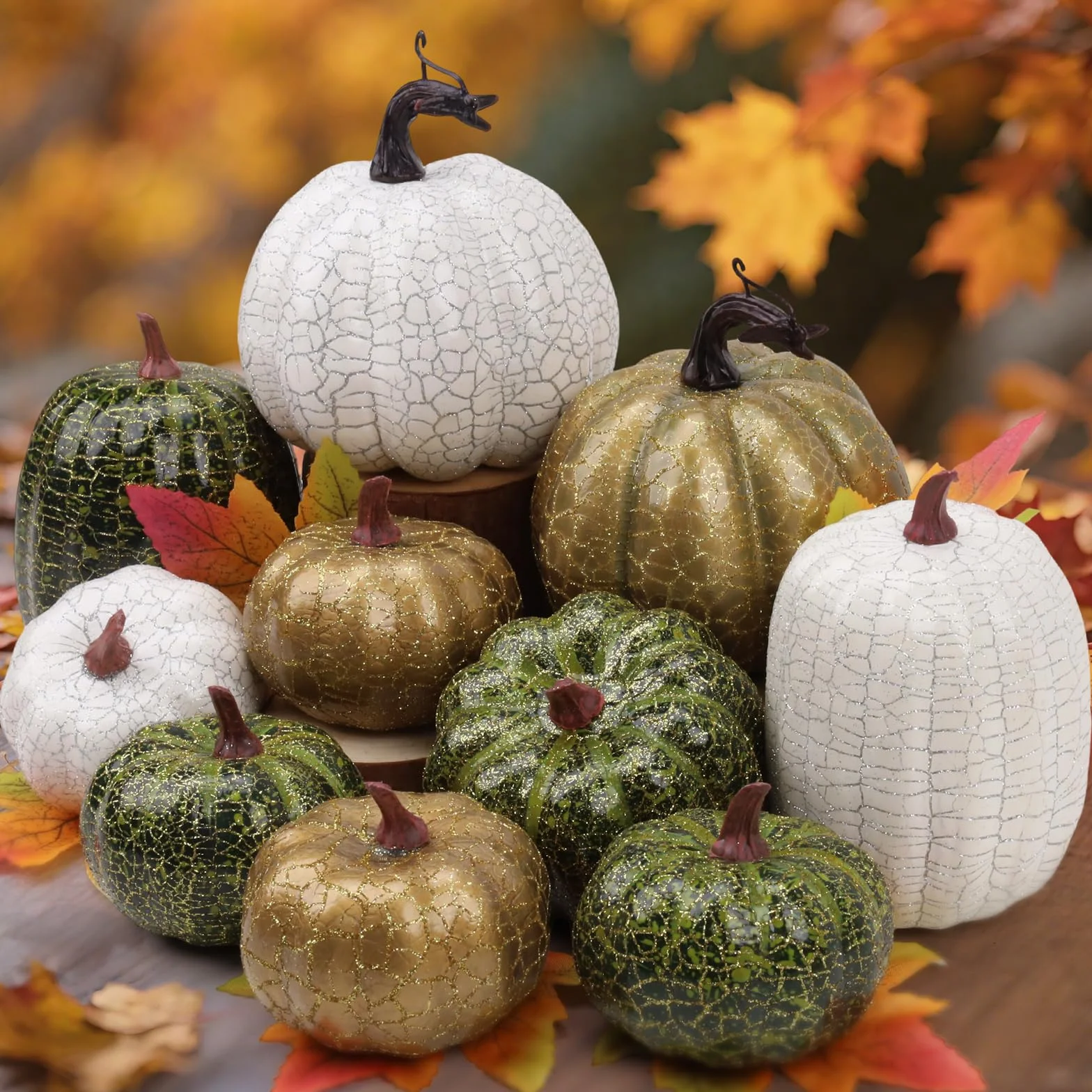 Faux Citrouilles Mousse Simulation Automne Récolter Ferme Cuisine Halloween Décoratif 10 Pcs