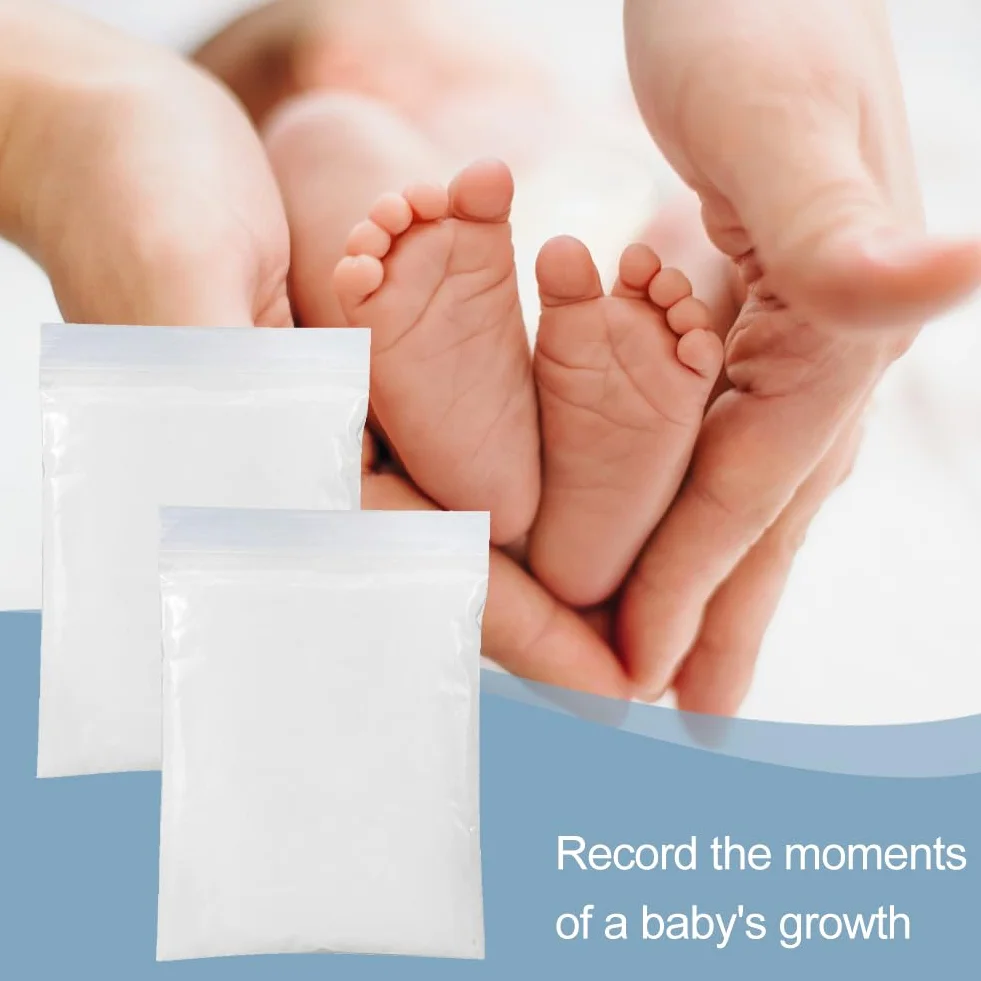 Kit d'Empreintes de Bébé Argile 3D pour Mains et Pieds, Argile Molle, Cadeau Naissance 2PC