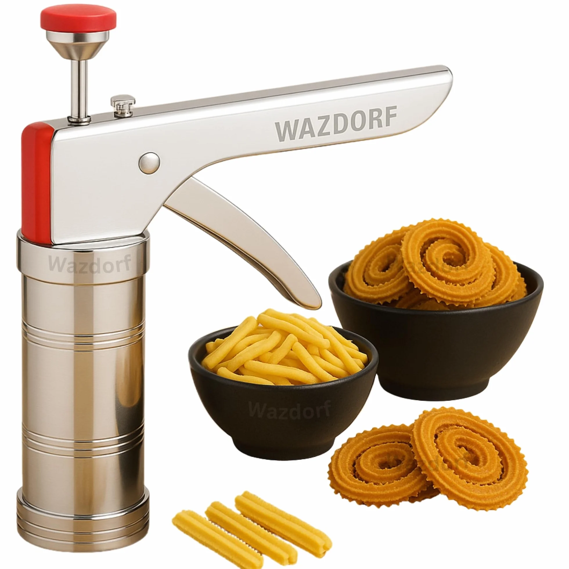 Presse de cuisine en acier inoxydable Wazdorf avec 15 types de moules à pâtisserie