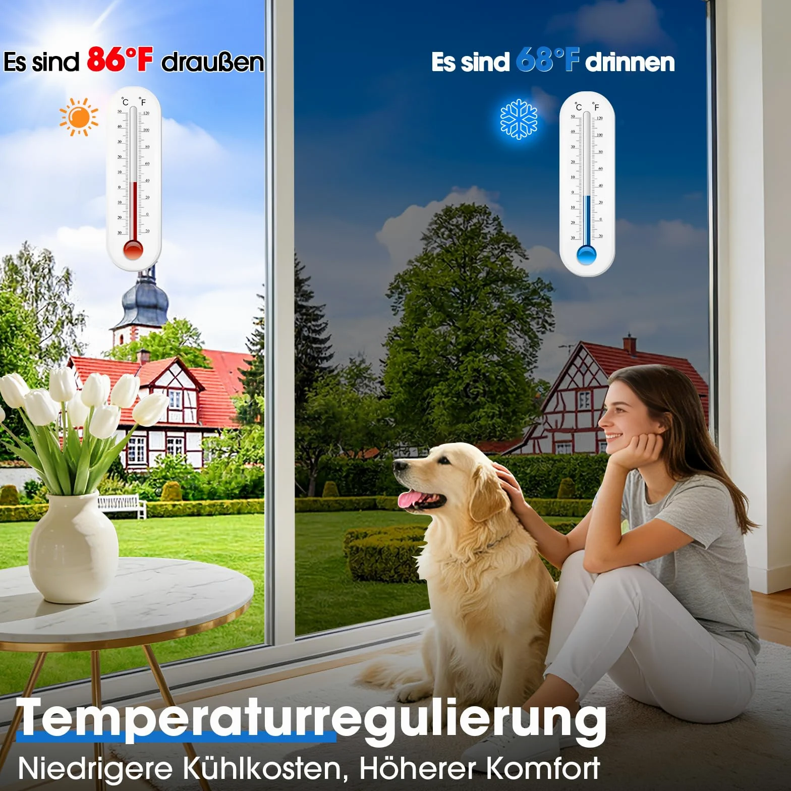 Lifetree Film Miroir pour Fenetre Électrostatique Noir-Argenté 105x200cm | Miroir sans colle : Voir sans être vu, Anti-chaleur & UV, Réduit les reflets, Repositionnable, Toutes les surfaces vitrées