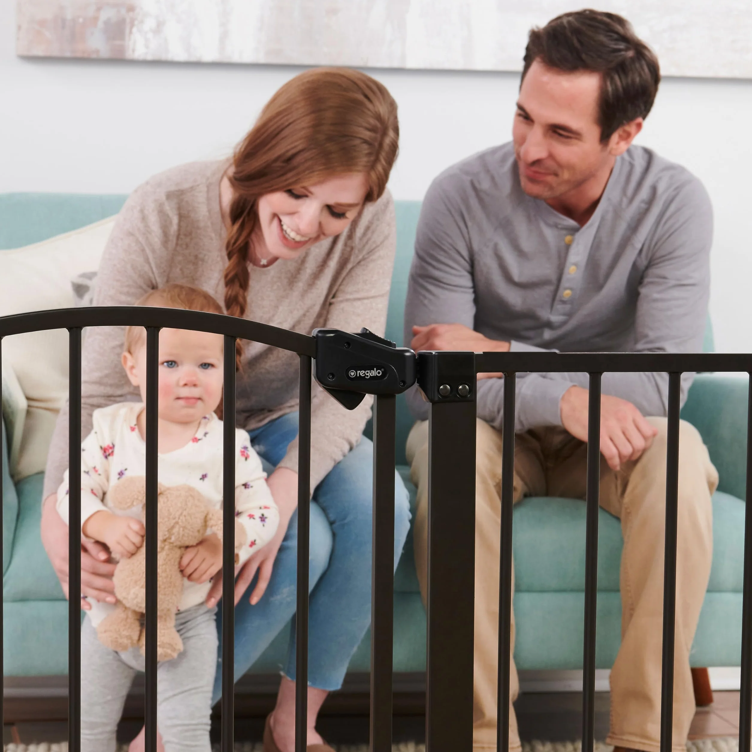Regalo Safety Super Wide Arched Baby Gate 75-150cm Pressure Mounted Bronze