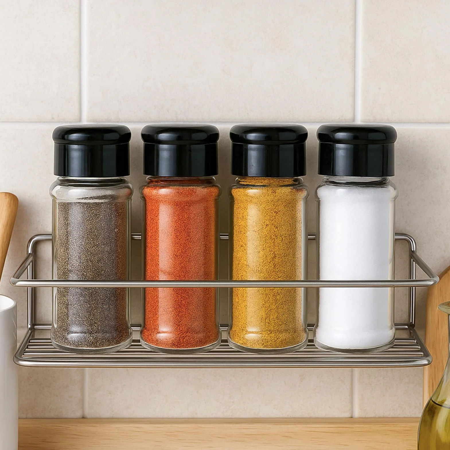 Lot de 8 Pots à Épices Plastique avec Étiquette 100ML - Bocaux Rangement Cuisine