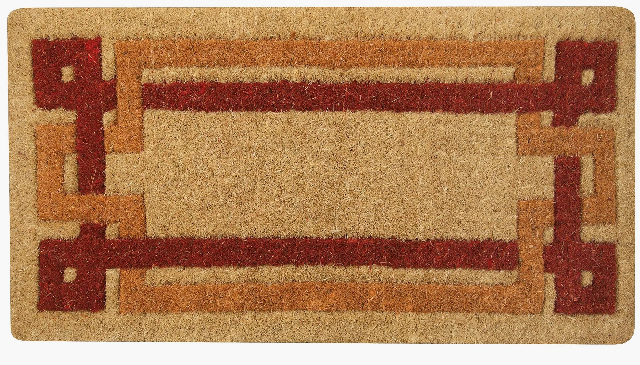 Olivo Tapis Paillasson en coco impérial 50x100 Cm Arancio-rosso