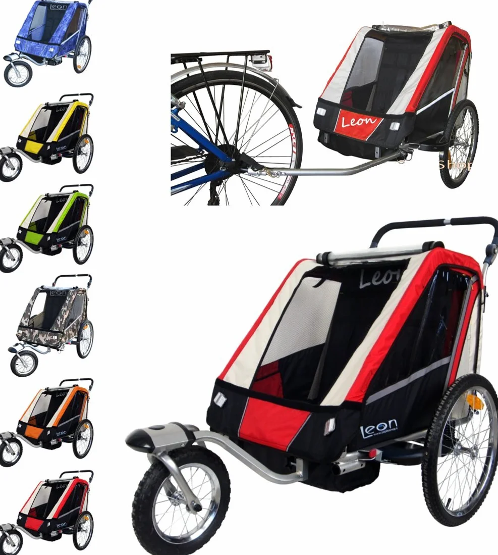 Remorque Vélo Pliable pour Enfants avec Amortisseurs - Chariot Tout-Terrain 1 ou 2 Enfants