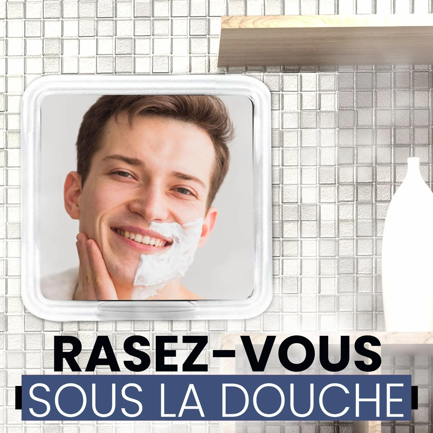 Mirrorvana Miroir de Douche Anti buée 16 cm x 16 cm