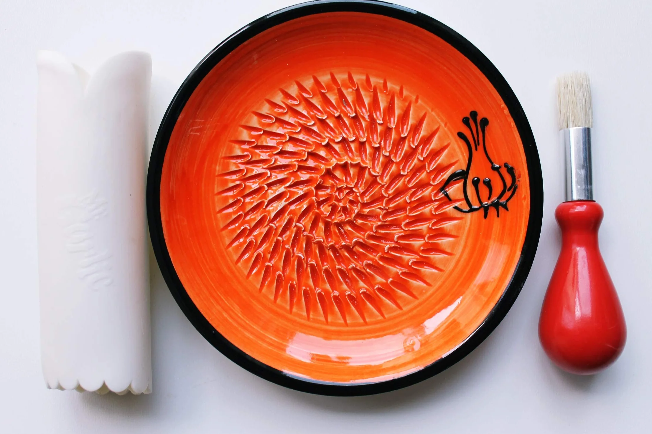 JOSKO Lot d'assiettes à râper à ail en céramique orange