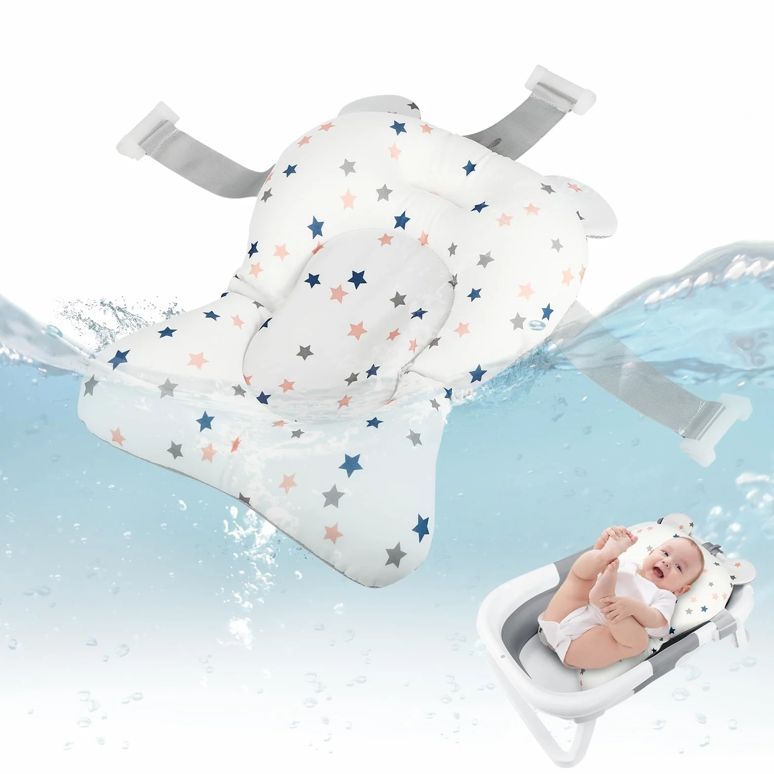 Coussin de Bain pour Bébé Nouveau-Né 0-18 Mois