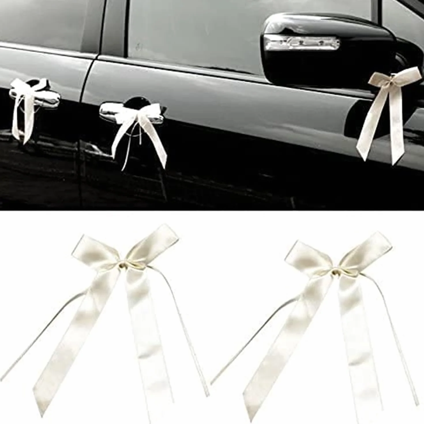 LATRAT 100 Pièces Nœuds Satin Décoration Mariage Ivoire Blanc