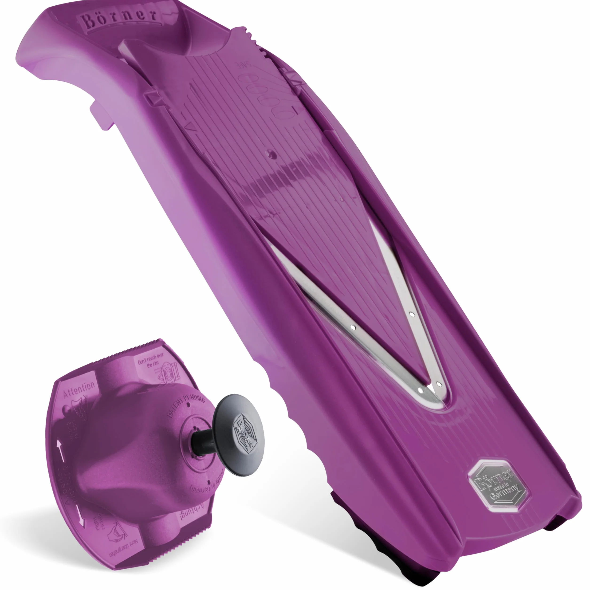 Börner V5 Coupe-Légumes Mandoline Trancheuse Lame Acier Inoxydable 4 Épaisseurs Violet