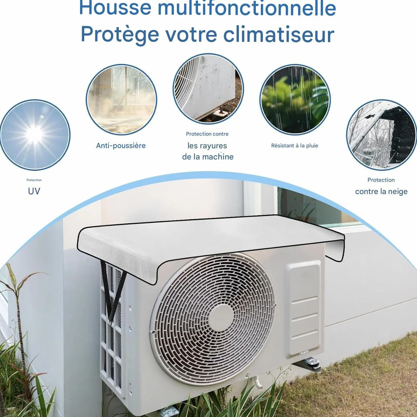 Housses de Protection pour Unités Extérieures de Climatiseur Imperméable Pare-Soleil