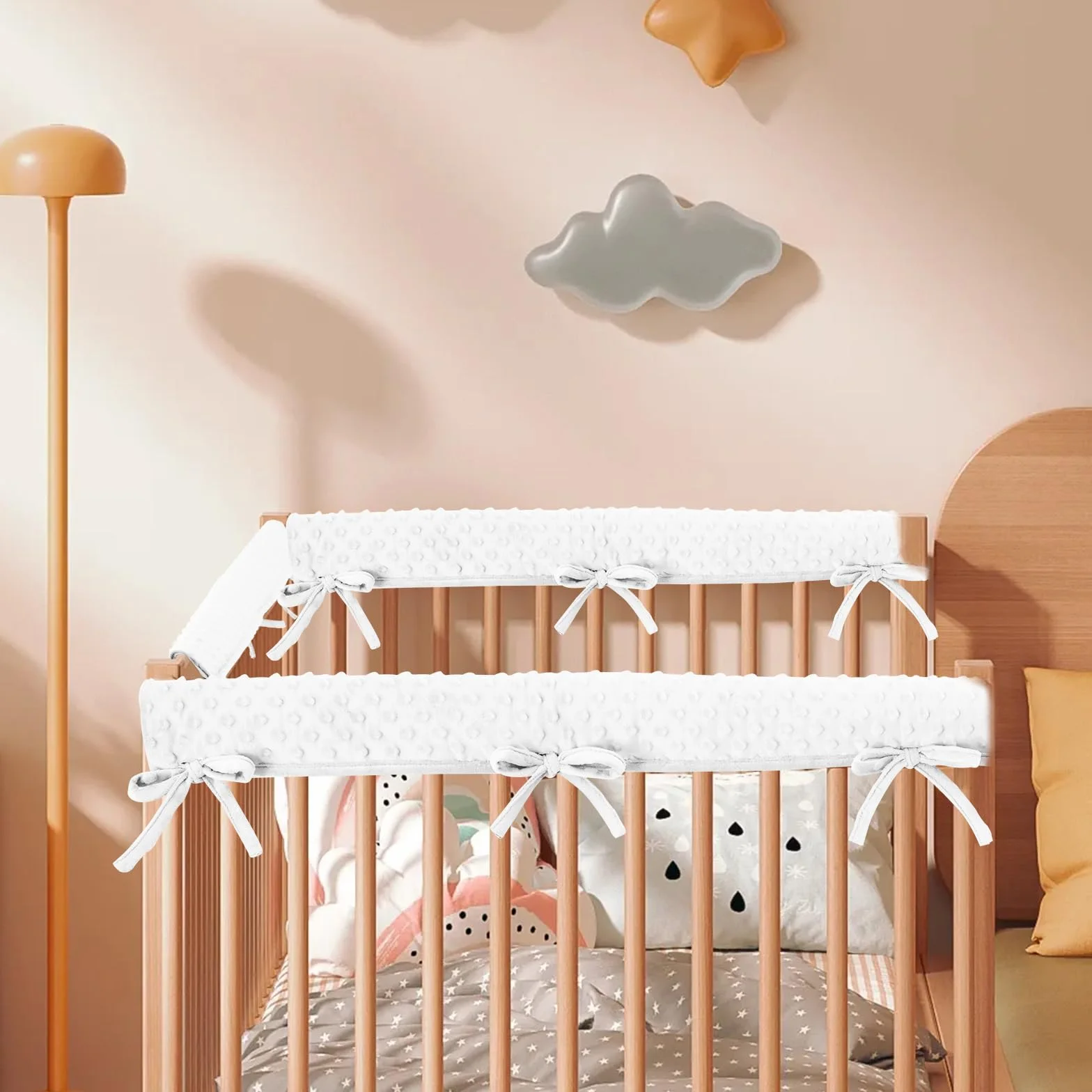 Protection pour Bords de lit Amovible et Lavable, Protection pour Cadre et Bordures de lit de bébé