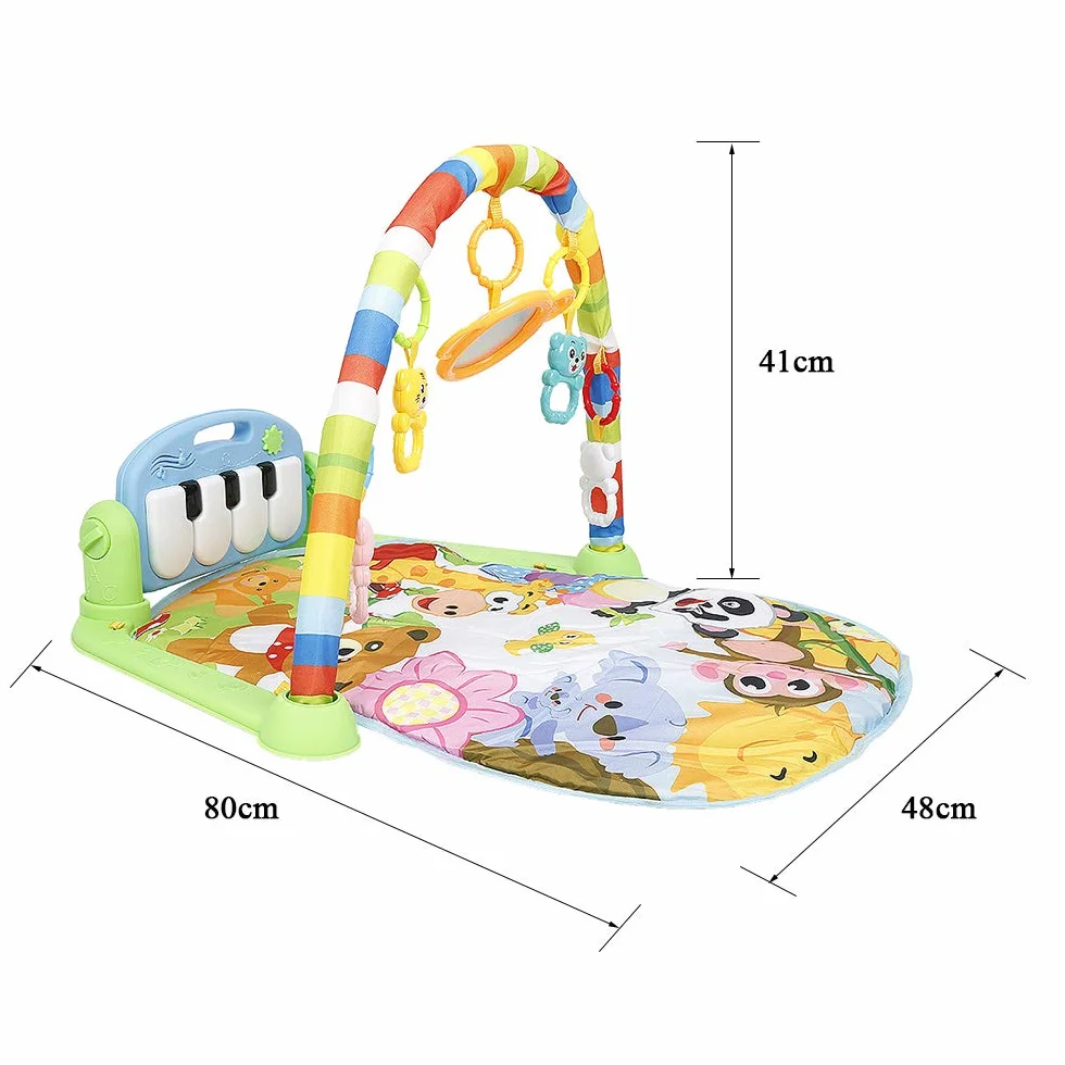Tapis d'éveil Bébé avec Musique et Lumières, Jouets éducatifs pour 0-26 Mois, Salle de Gym Piano avec Jouets Suspendus