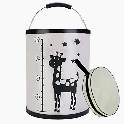 Seau à eau pliable avec poignée 12 L – Lavabo pliable portable pour camping, bateau, voyage, pêche, jardinage, lavage de voiture