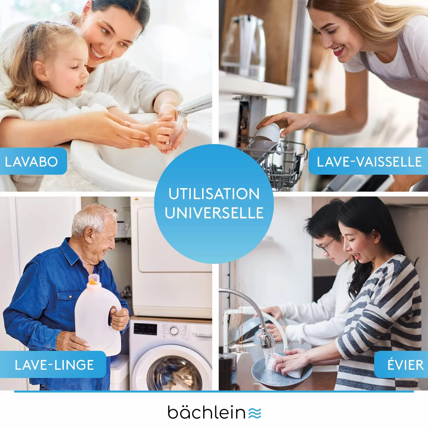Bächlein Siphon Tubulaire Flexible Pour Évier de Cuisine - Raccord Universel G 1 1/2"